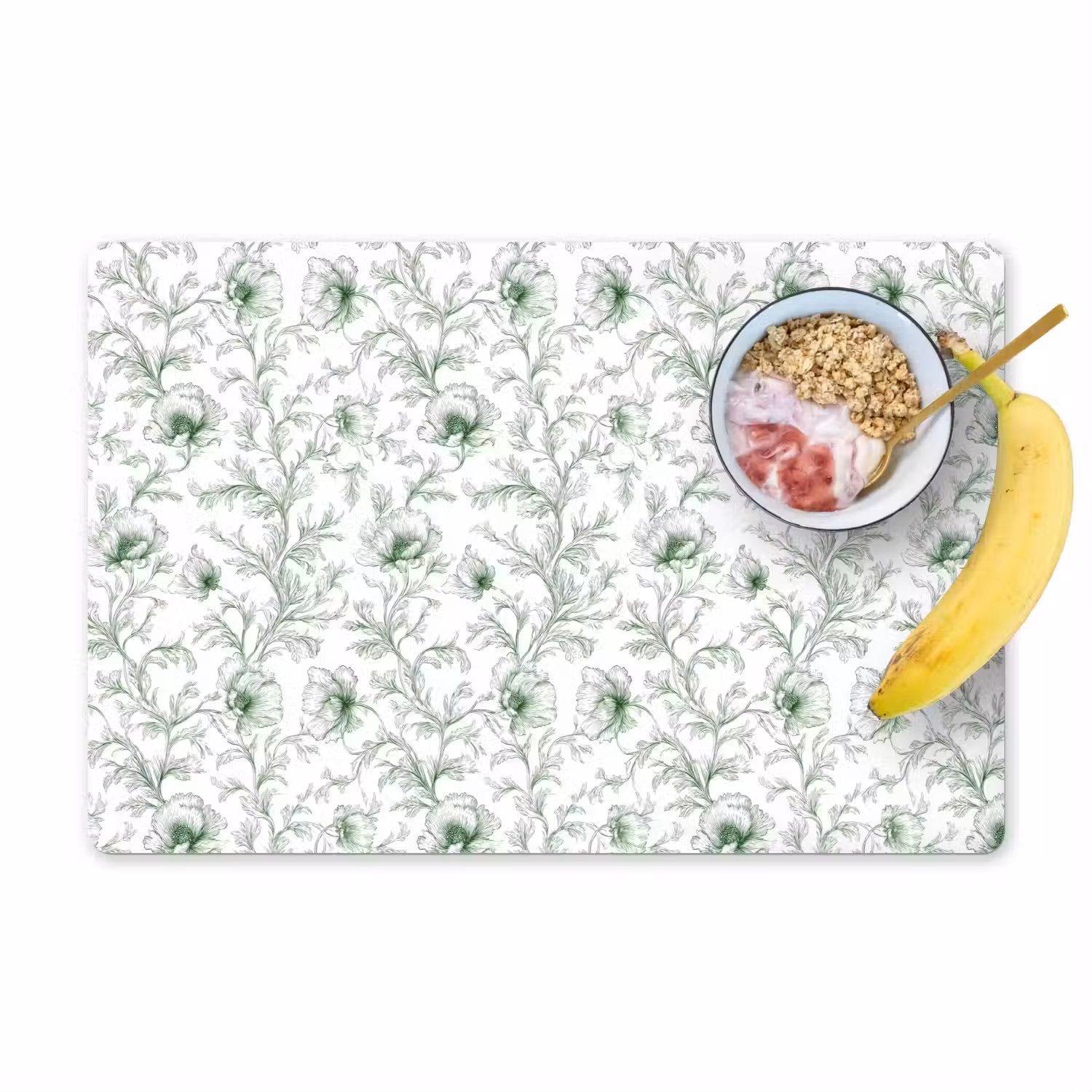 Bloemen - Getekend - Groen Placemat vinyl groot 368 -zzzproduct_Kitchenyeah-website