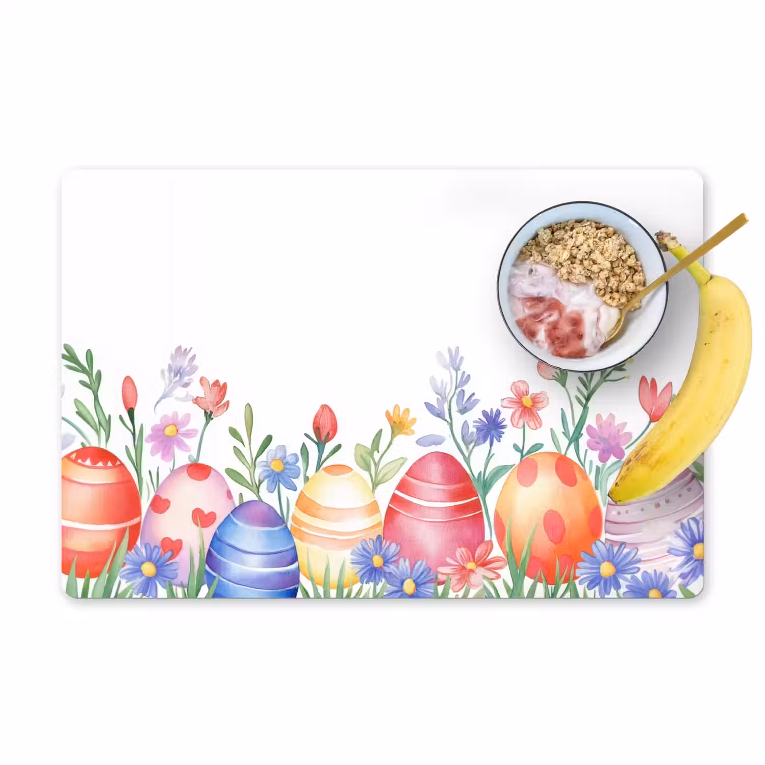 Bloementuin - Kleurrijk - Eieren Placemat vinyl groot -zzzproduct_Kitchenyeah-website