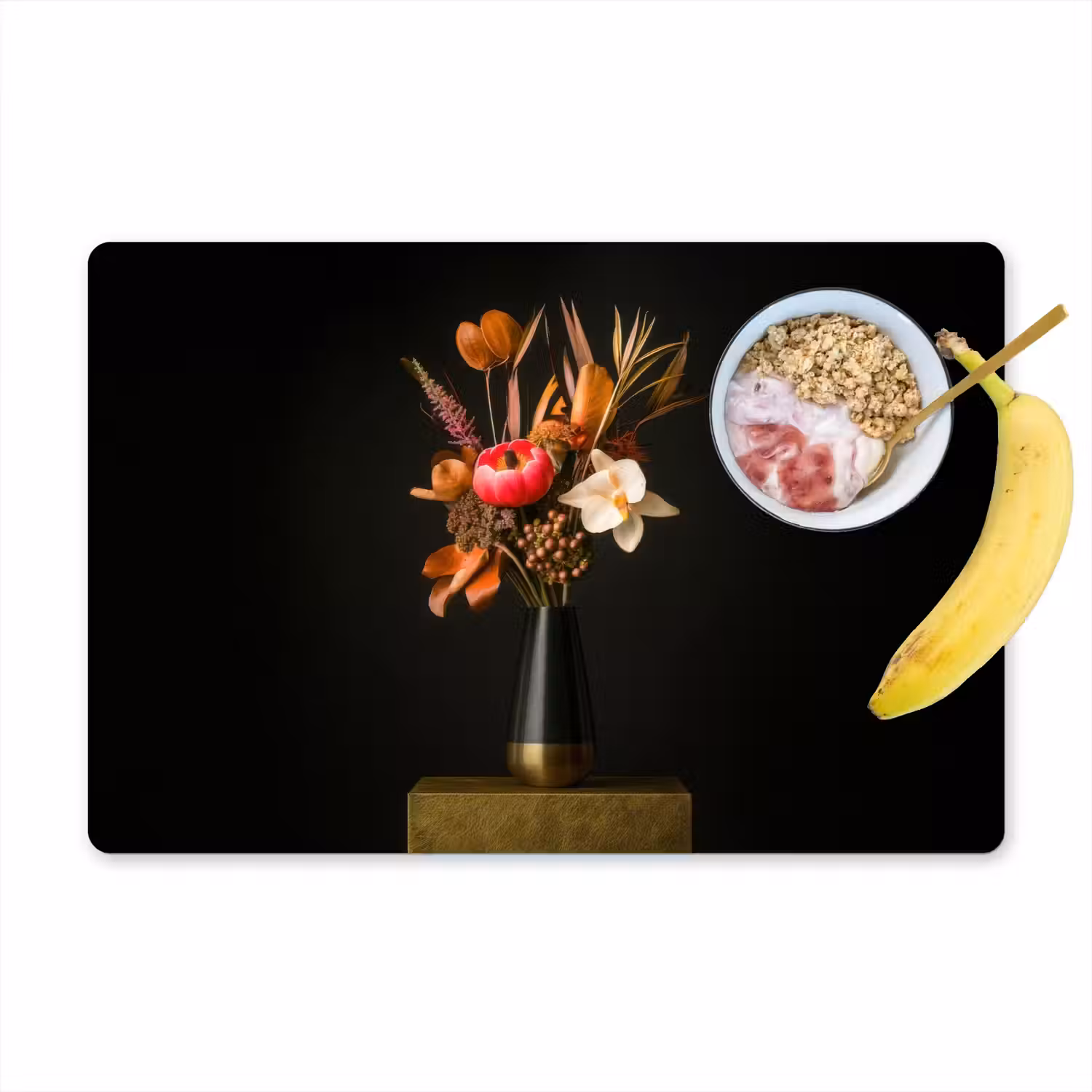 Boeket - Oranje - Gouden - vaas Placemat vinyl groot -zzzproduct_Kitchenyeah-website