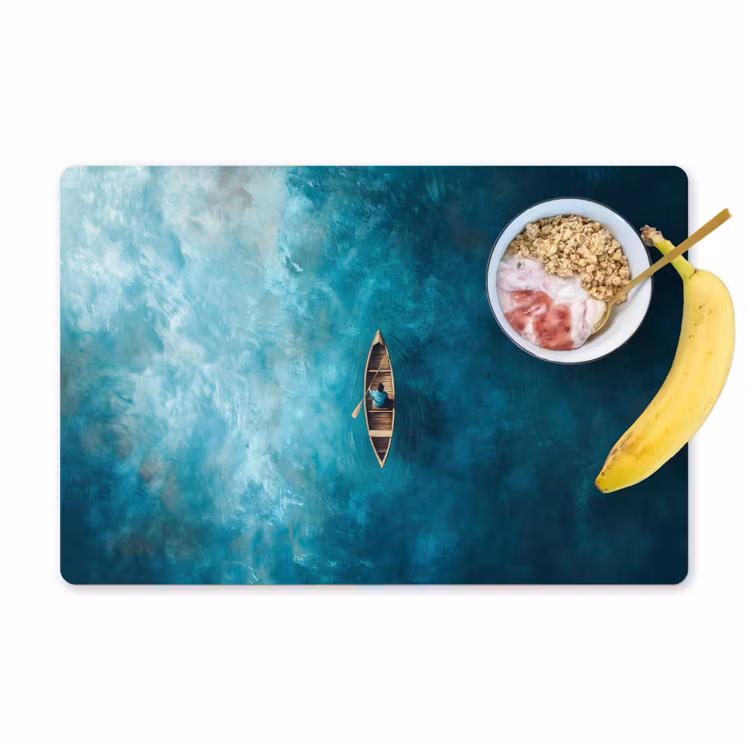 Bootje - Water - Blauw Placemat vinyl groot -zzzproduct_Kitchenyeah-website