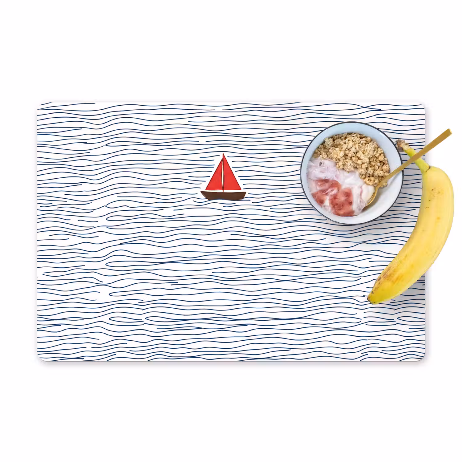 Boot - Water - Rood - Illustratie - Minimalistisch Placemat vinyl groot -zzzproduct_Kitchenyeah-website