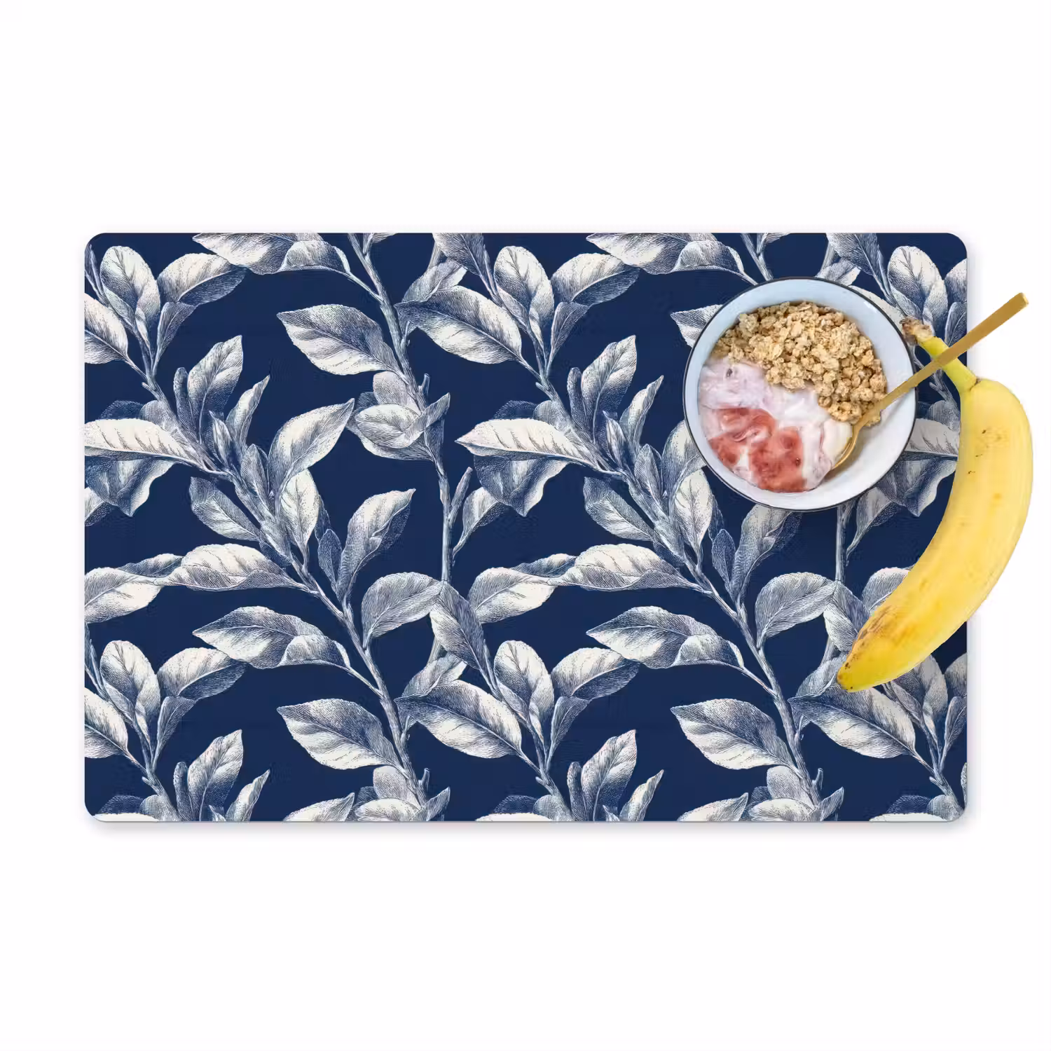 Botanisch - Patroon - Blauw Placemat vinyl groot 368 -zzzproduct_Kitchenyeah-website