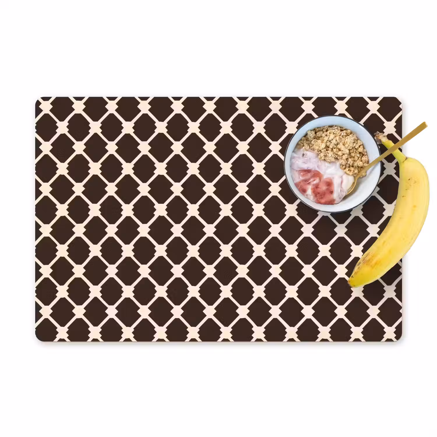 Bruin - Ruitpatroon - Geometrisch Placemat vinyl groot 368 -zzzproduct_Kitchenyeah-website