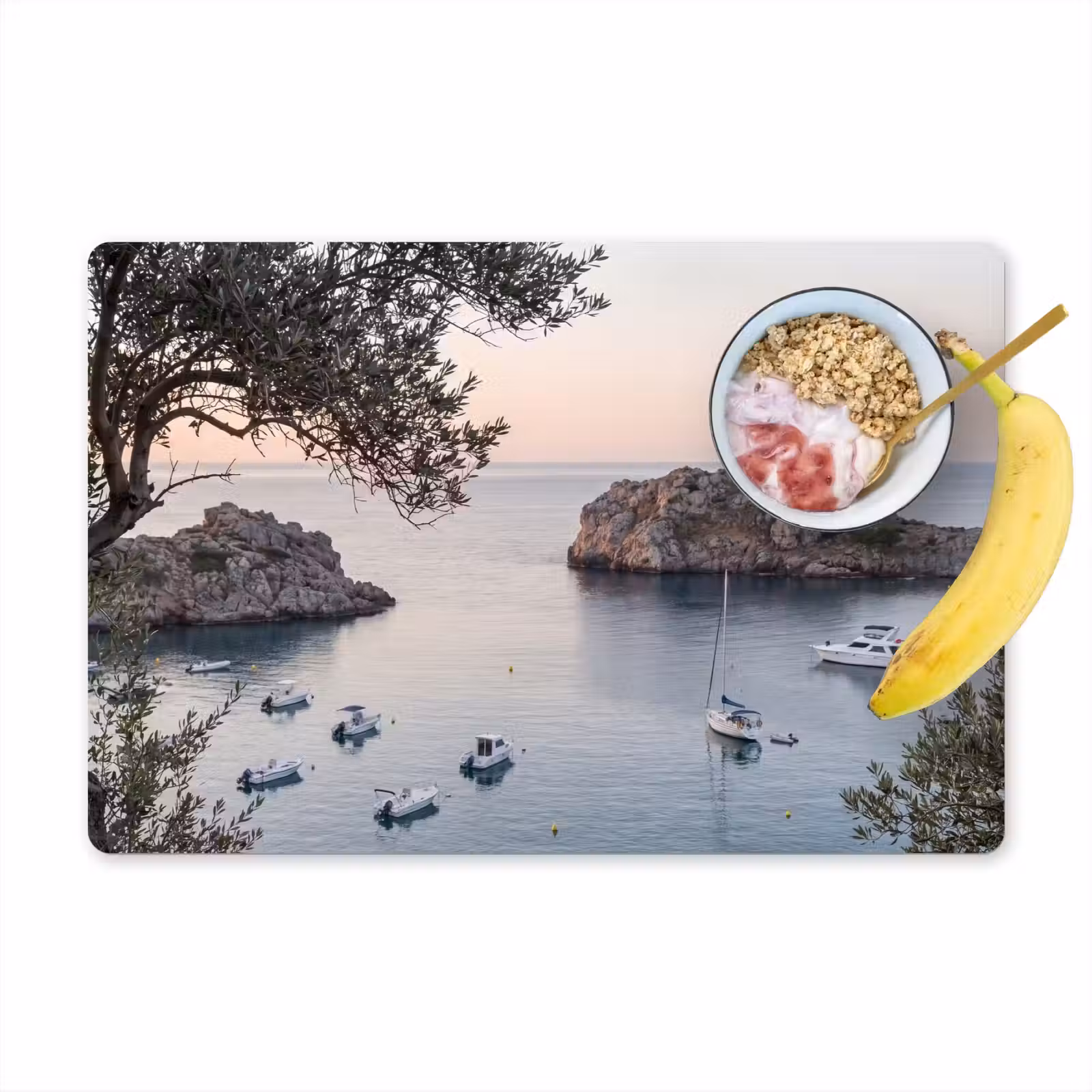 Tischset - 6 Stück - Bucht – Boote – Sonnenuntergang - Baai - boten - zonsondergang Placemat vinyl groot