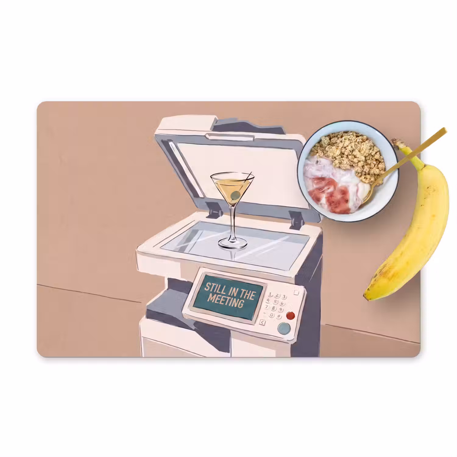 Kantoor - Drank - Humor - Illustratie Placemat vinyl groot -zzzproduct_Kitchenyeah-website
