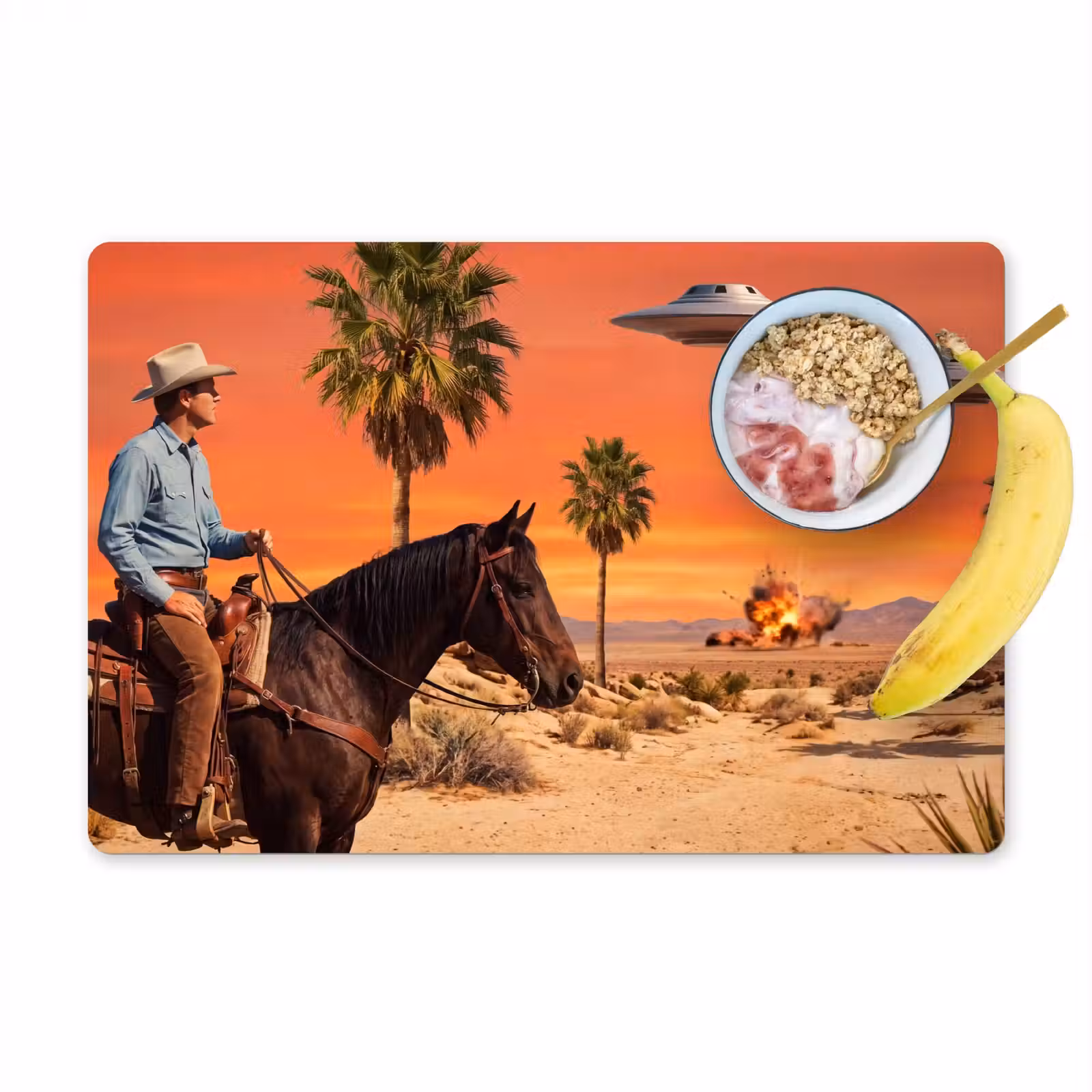 Tischset - 6 Stück - Cowboy – Pferd – Wüste - Cowboy - Paard - Woestijn Placemat vinyl groot