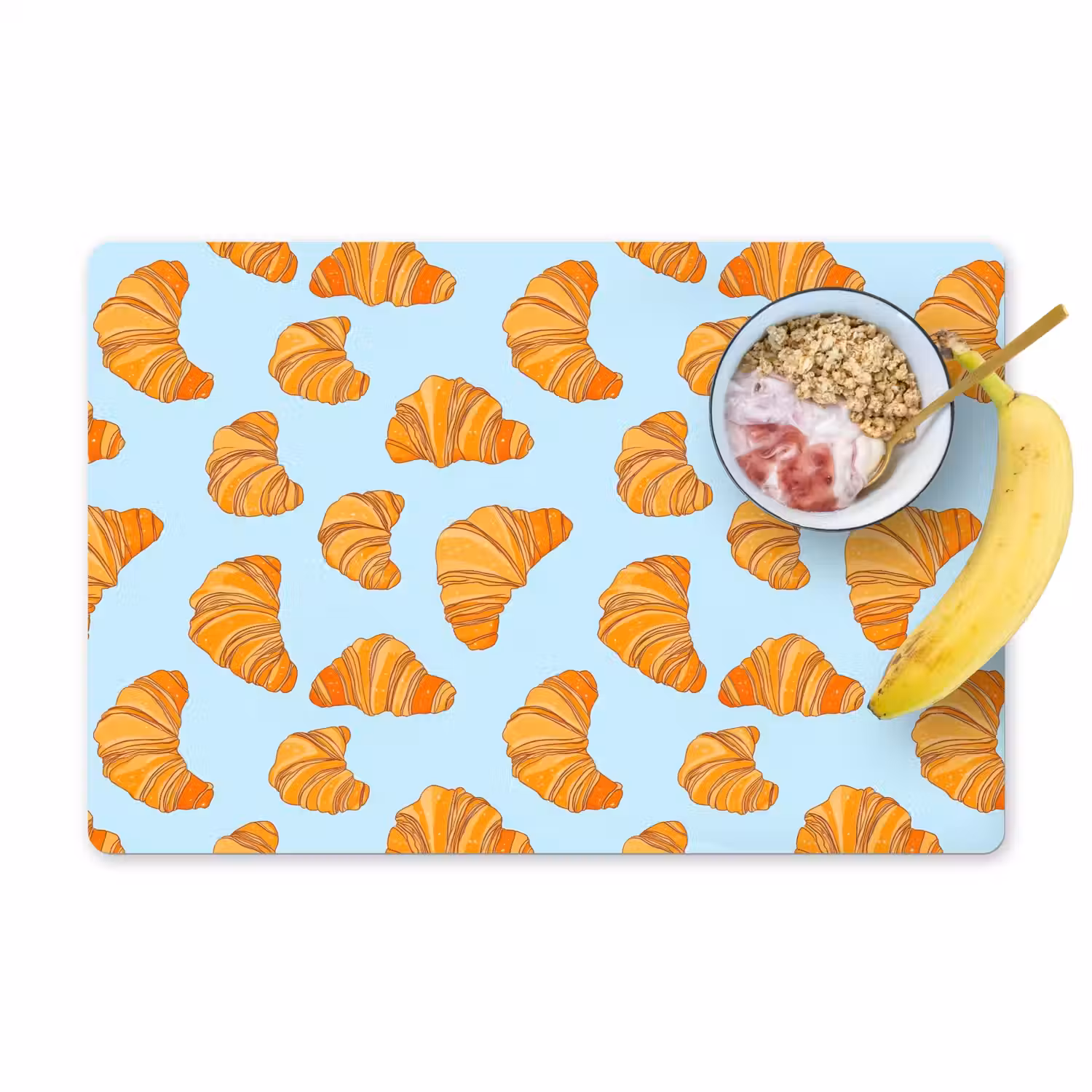 Croissant - Speels - Blauw Placemat vinyl groot 368 -zzzproduct_Kitchenyeah-website