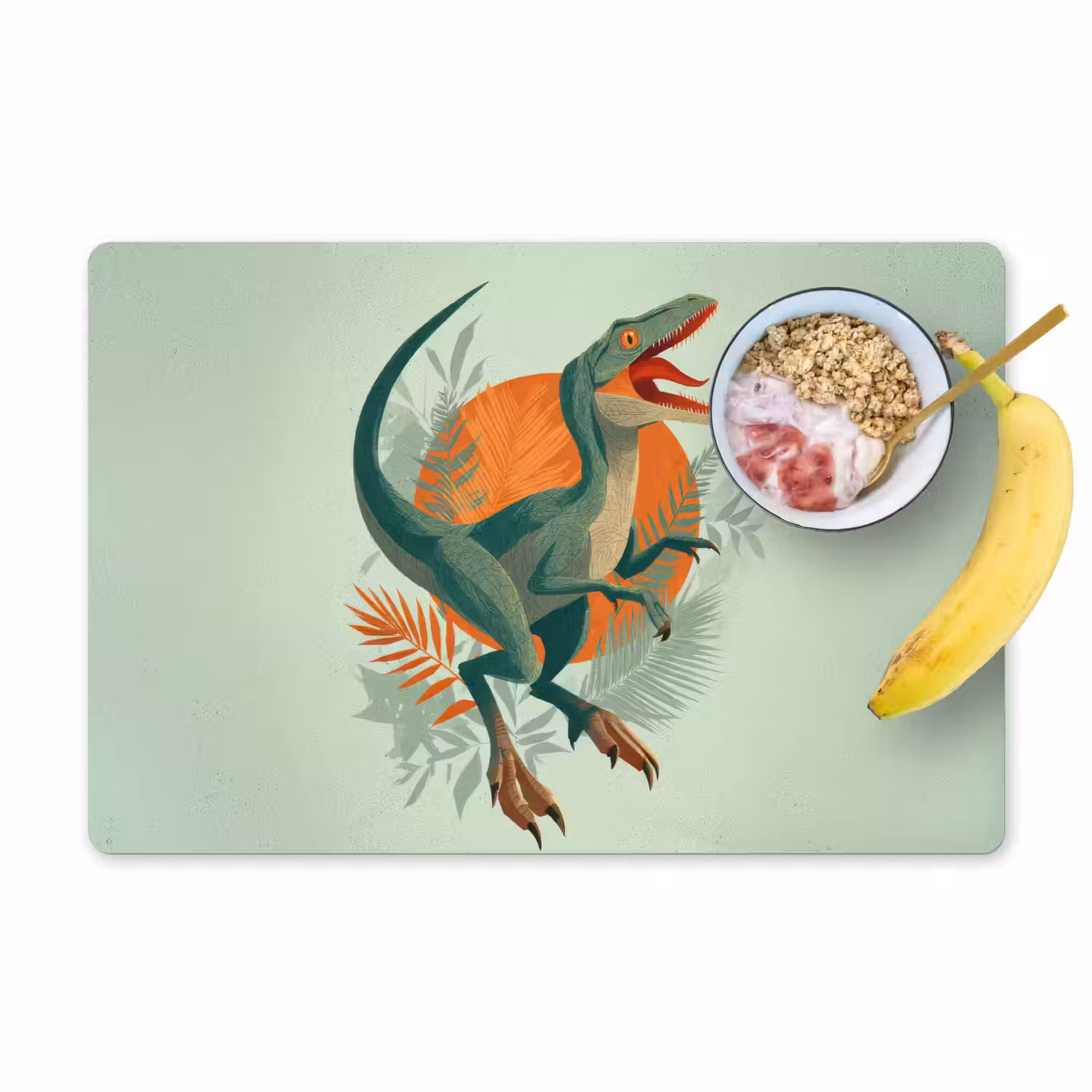 Dino - Bladeren - Grafisch - Groen Placemat vinyl groot -zzzproduct_Kitchenyeah-website
