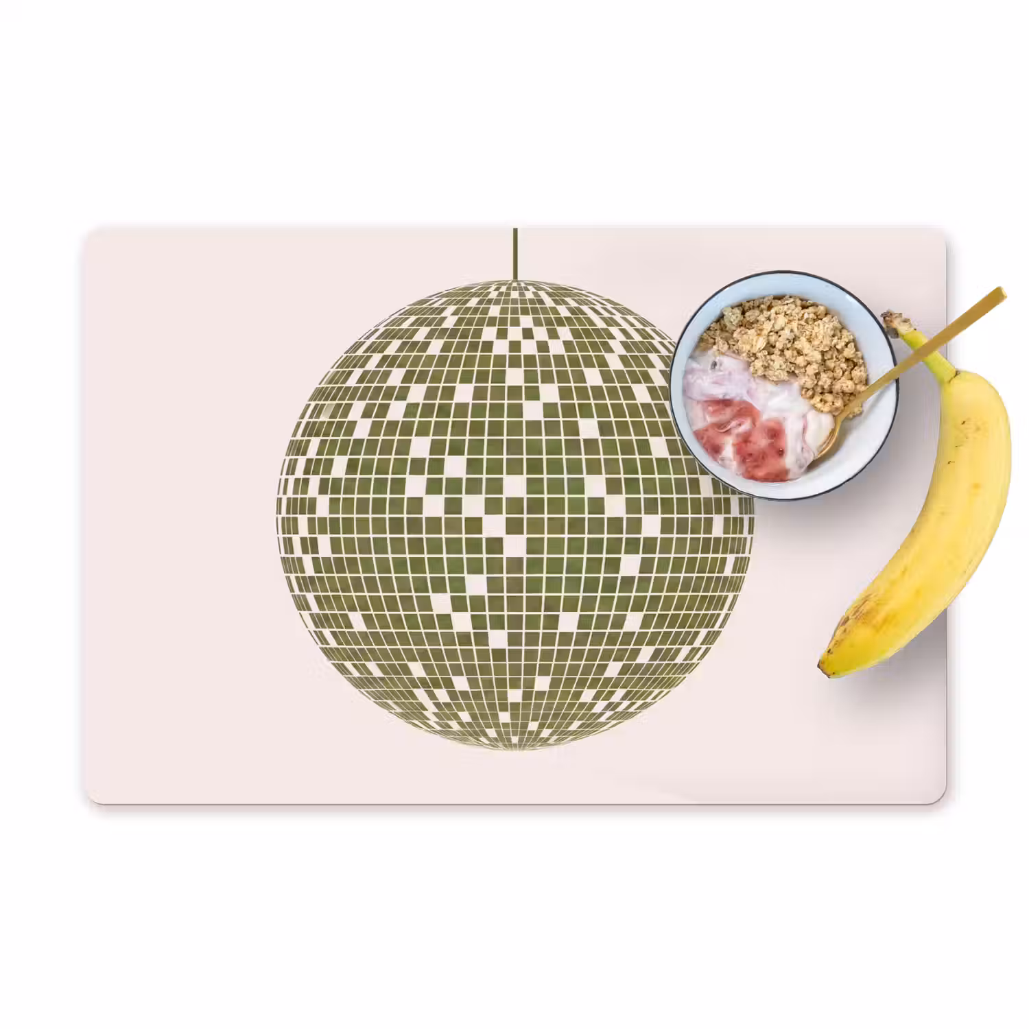 Disco - Bal - Groen - Abstract - Modern Placemat vinyl groot -zzzproduct_Kitchenyeah-website