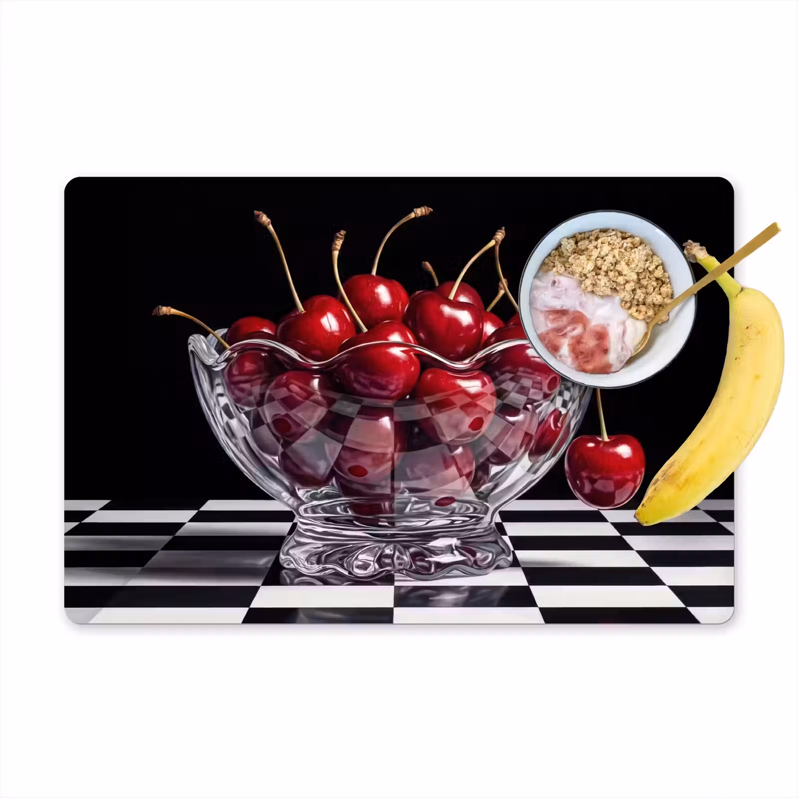 Tischset - 6 Stück - Essen – Kirschen – Rot - Eten - Kersen - Rood Placemat vinyl groot