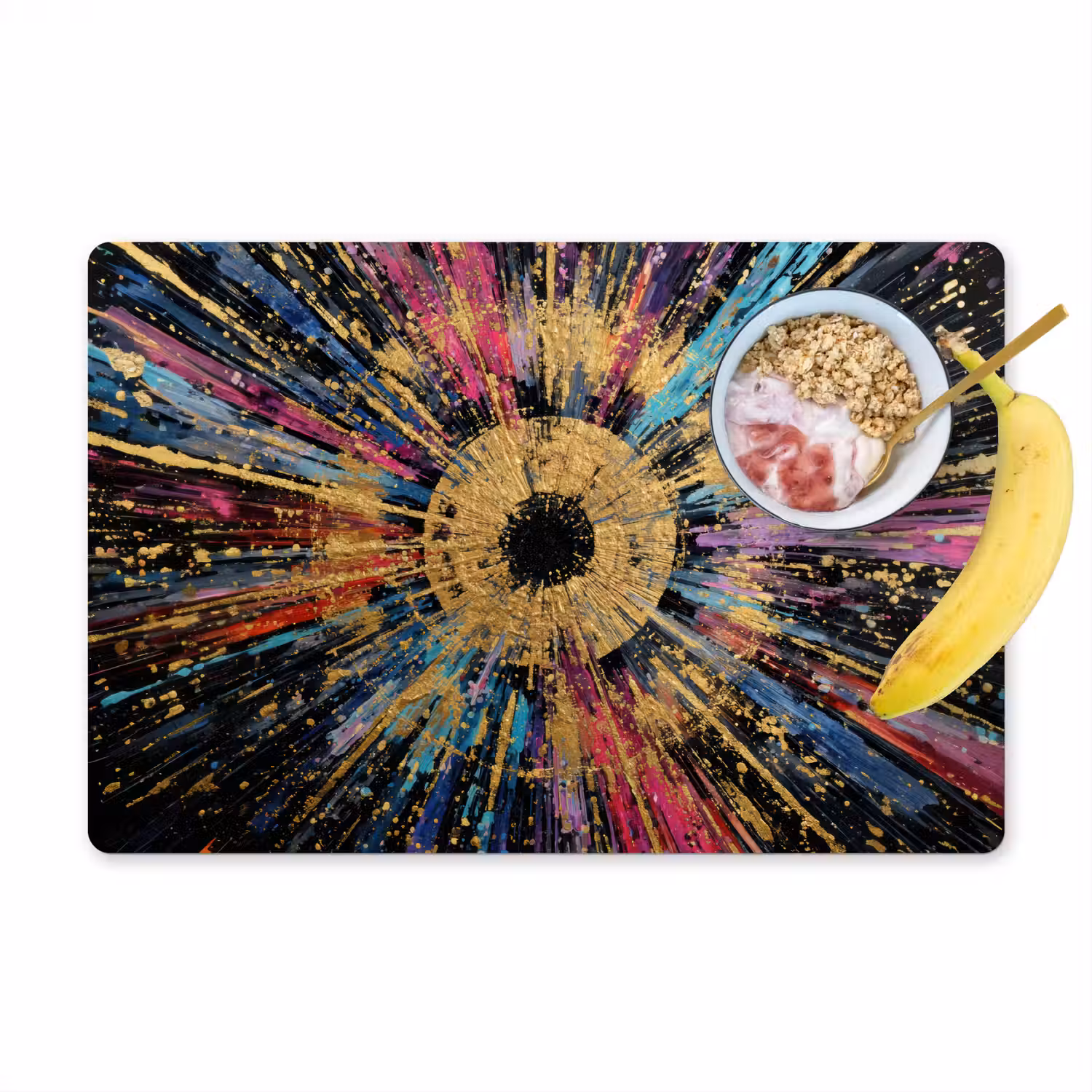 Explosie - Goud - Kleurrijk - Abstract Placemat vinyl groot -zzzproduct_Kitchenyeah-website