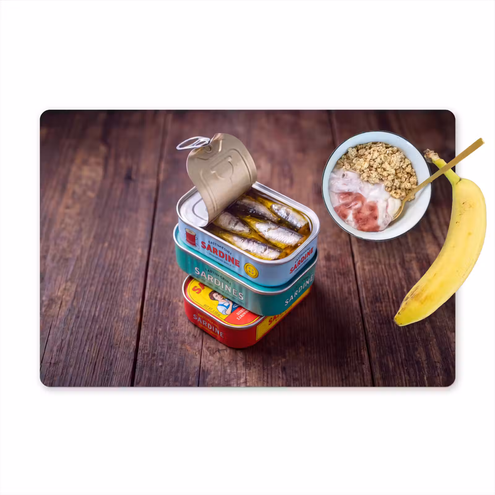 Tischset - 6 Stück - Fisch – Dosen – Küche - Vis - Blikjes - Keuken Placemat vinyl groot
