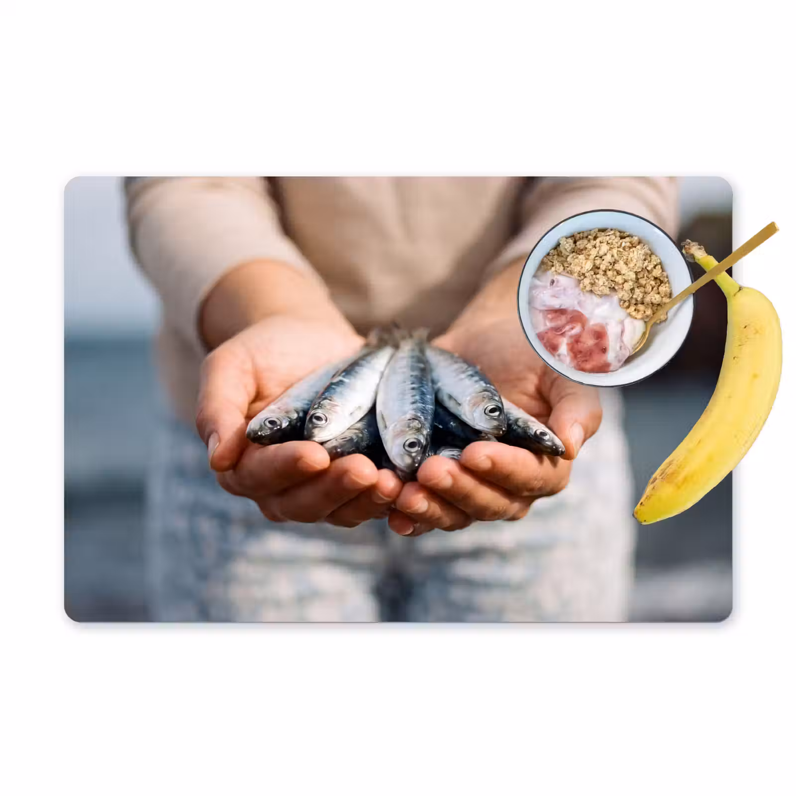 Tischset - 6 Stück - Fisch – Hände – Natur - Vis - Handen - Natuur Placemat vinyl groot