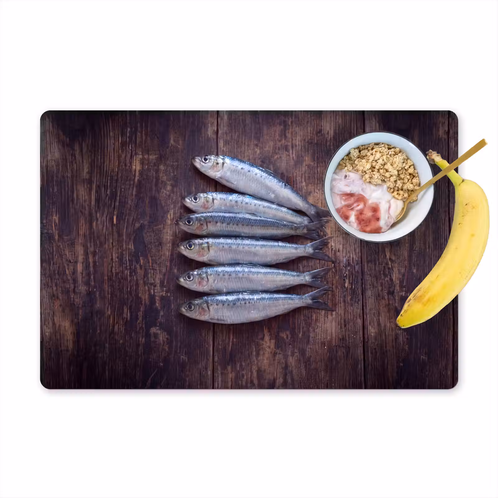 Tischset - 6 Stück - Fisch – Holz – Essen - Vis - Hout - Eten Placemat vinyl groot