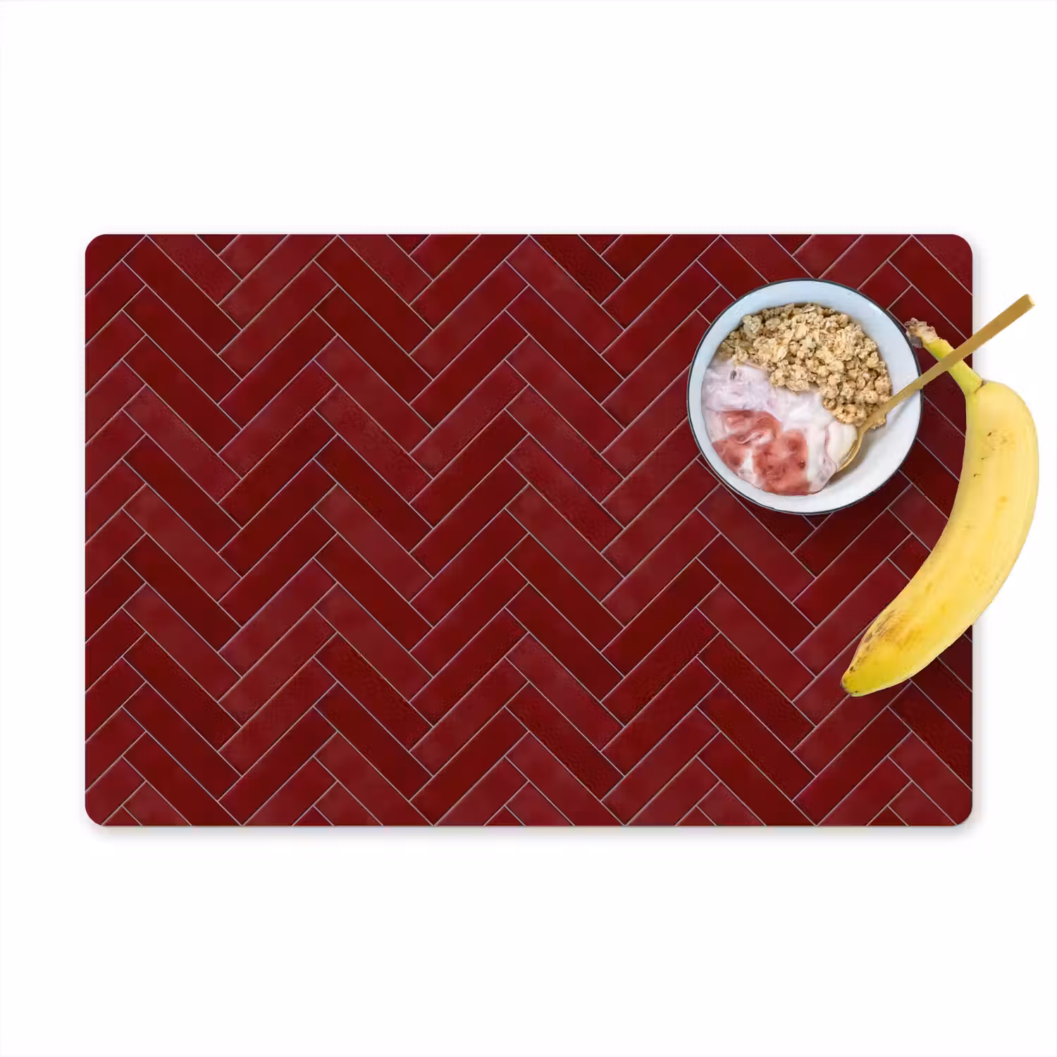 Visgraat - Wandtegel - Bordeaux - Rood Placemat vinyl groot 368 -zzzproduct_Kitchenyeah-website