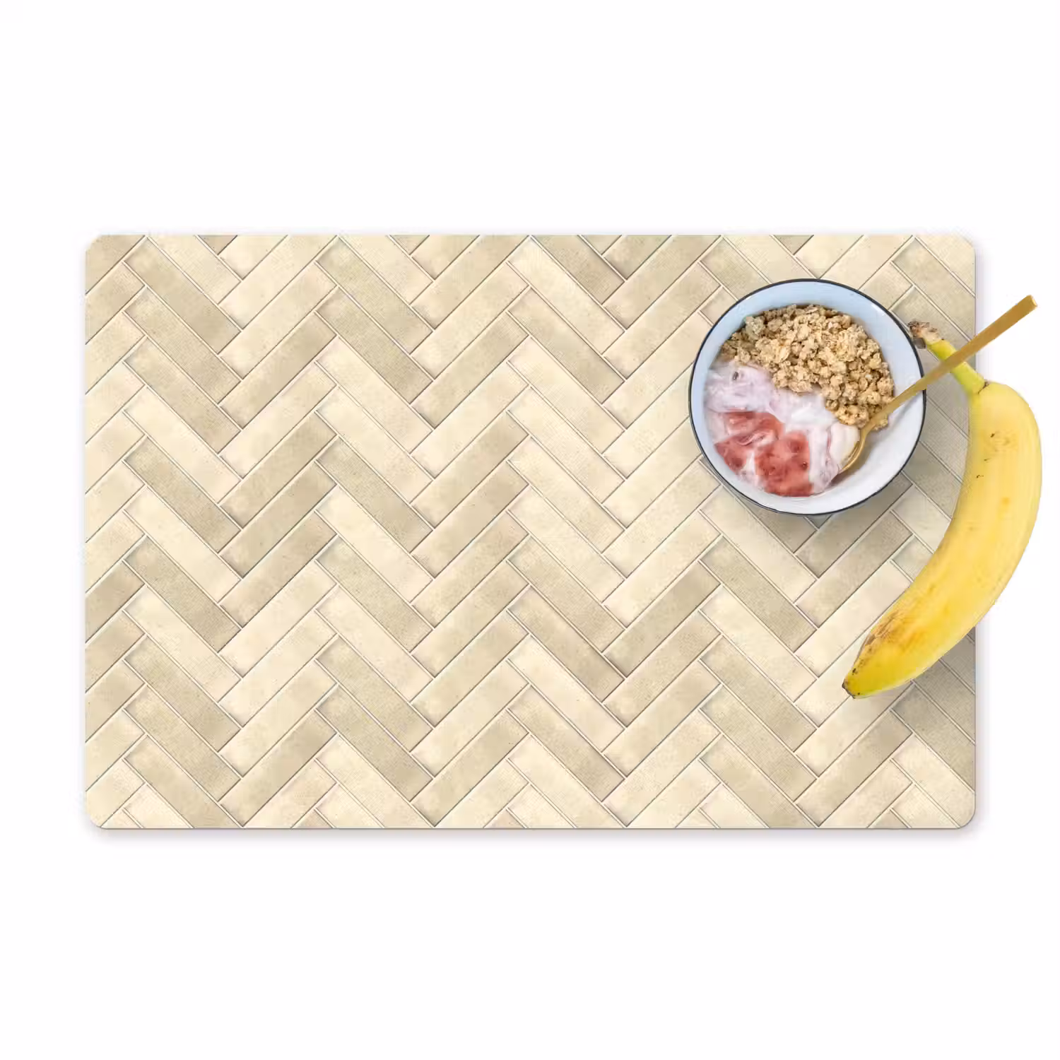 Visgraat - Wandtegel - Licht Beige Placemat vinyl groot 368 -zzzproduct_Kitchenyeah-website