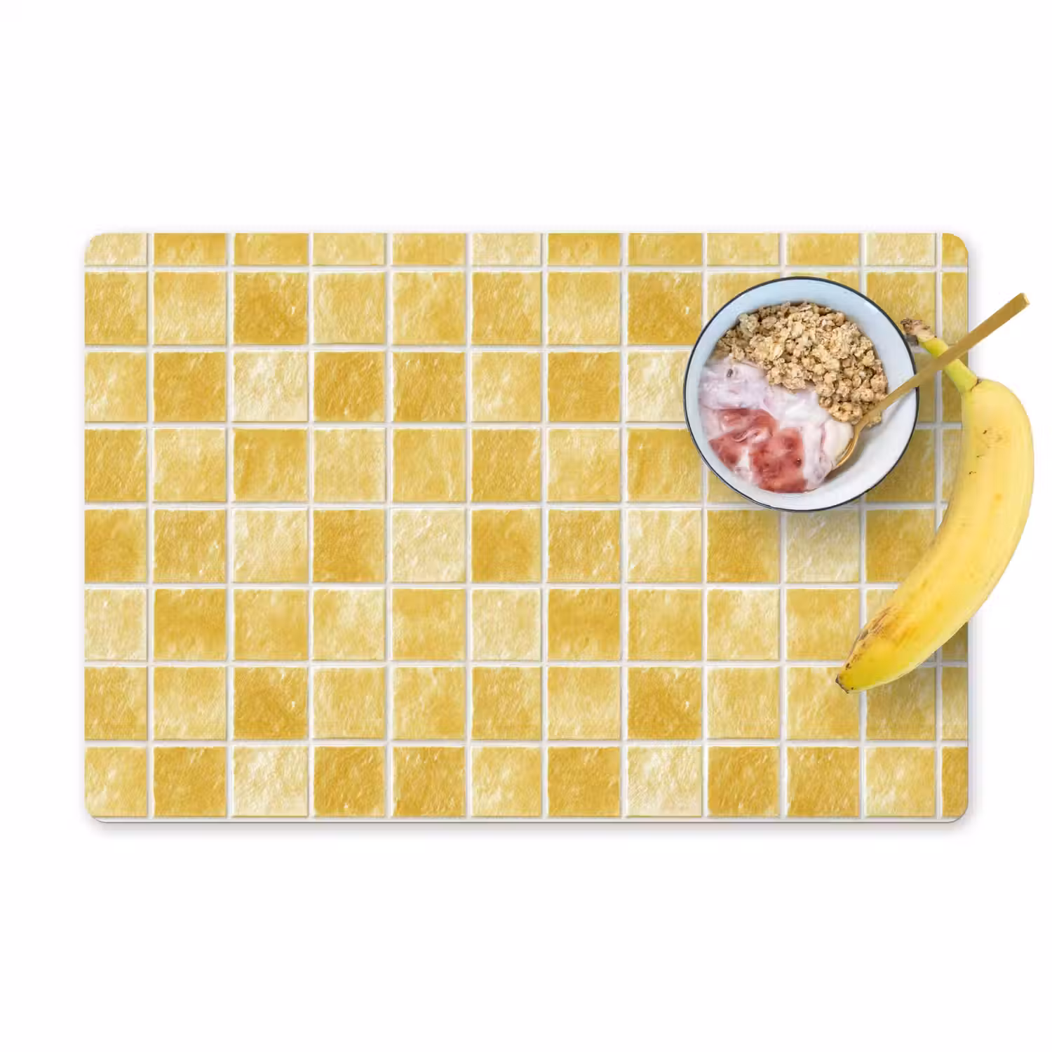 Tegels - Mozaïek - Textuur - Goudgeel Placemat vinyl groot 368 -zzzproduct_Kitchenyeah-website