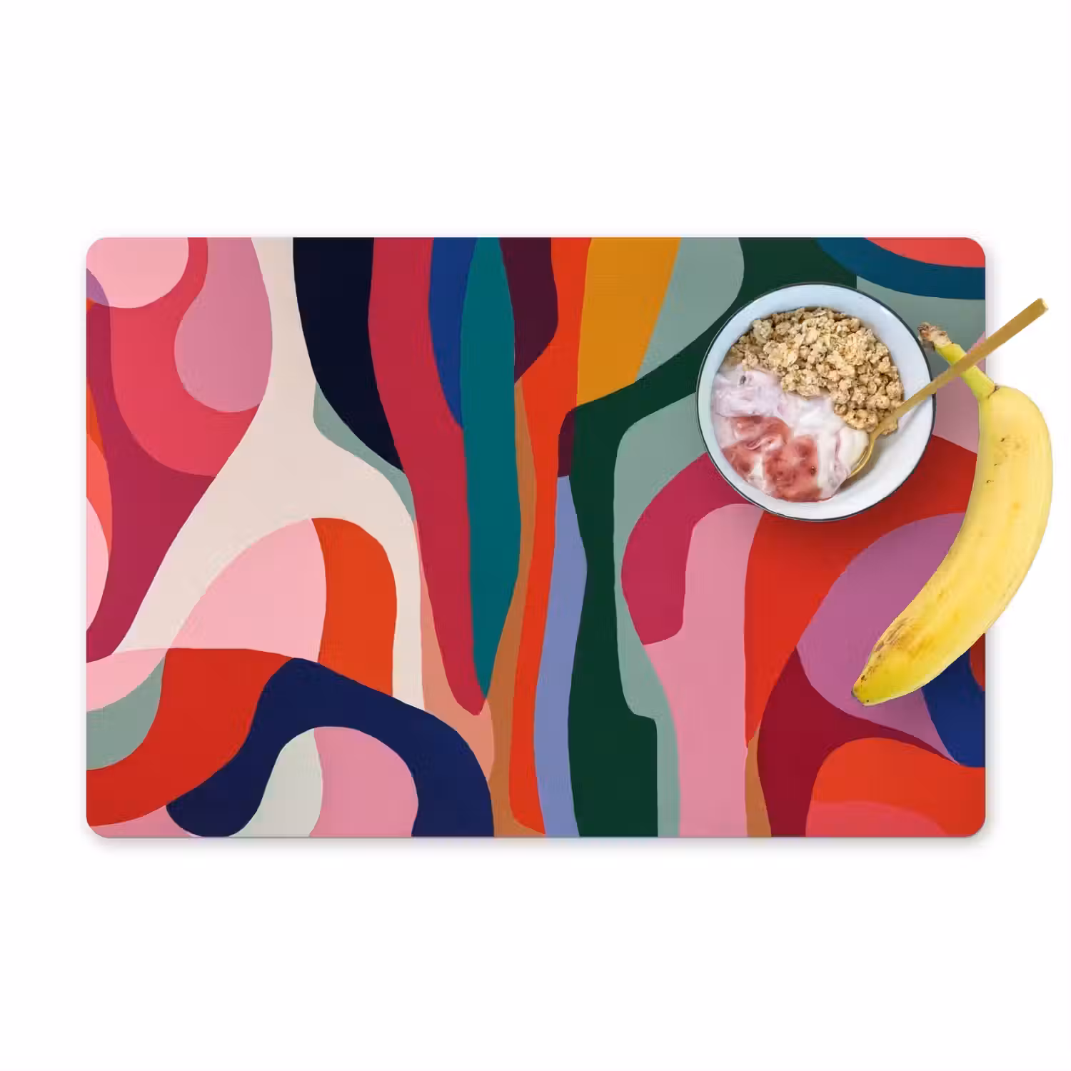 Vormen - Bochten - Kleurrijk - Abstract Placemat vinyl groot -zzzproduct_Kitchenyeah-website