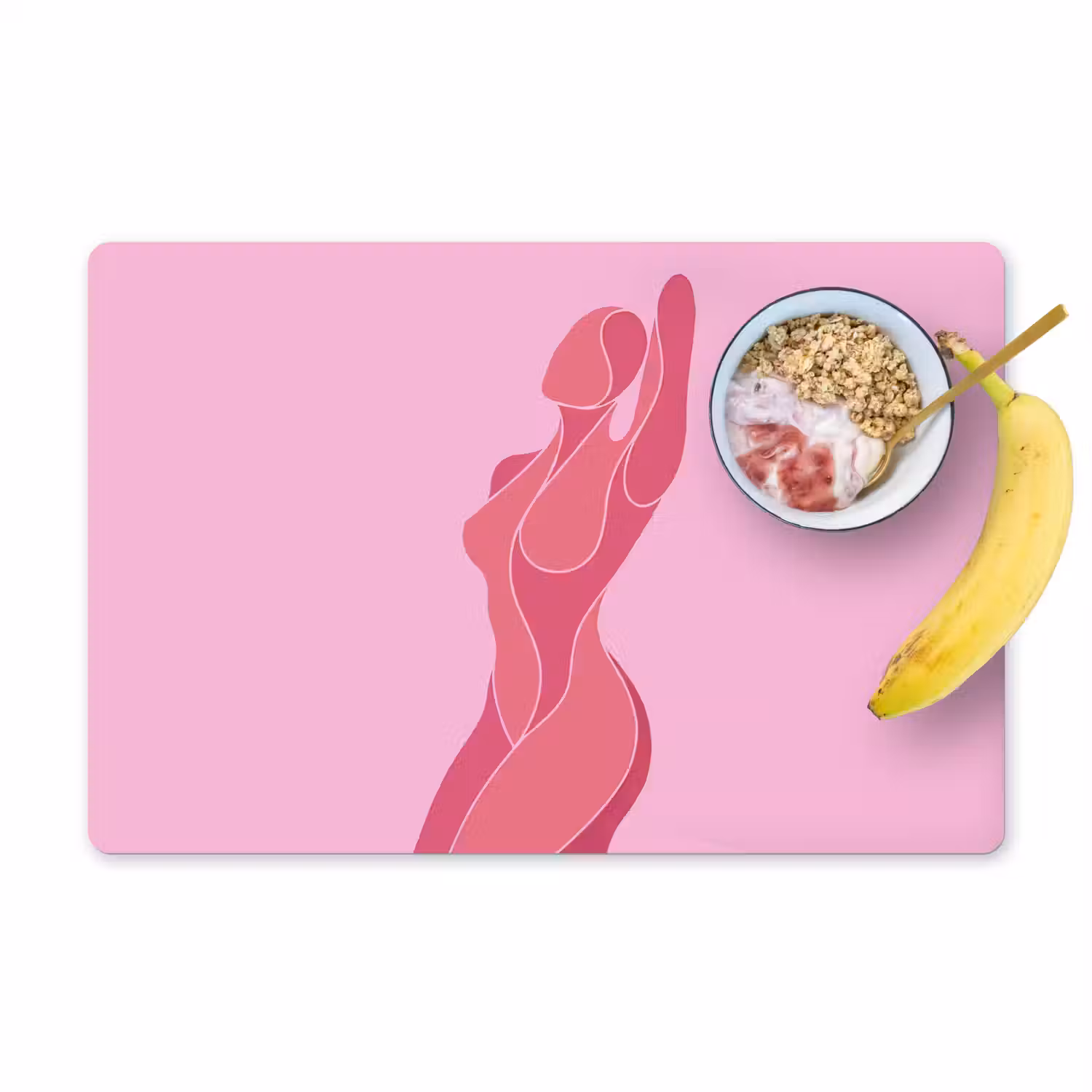 Vrouw - Lichaam - Abstract - Roze Placemat vinyl groot -zzzproduct_Kitchenyeah-website