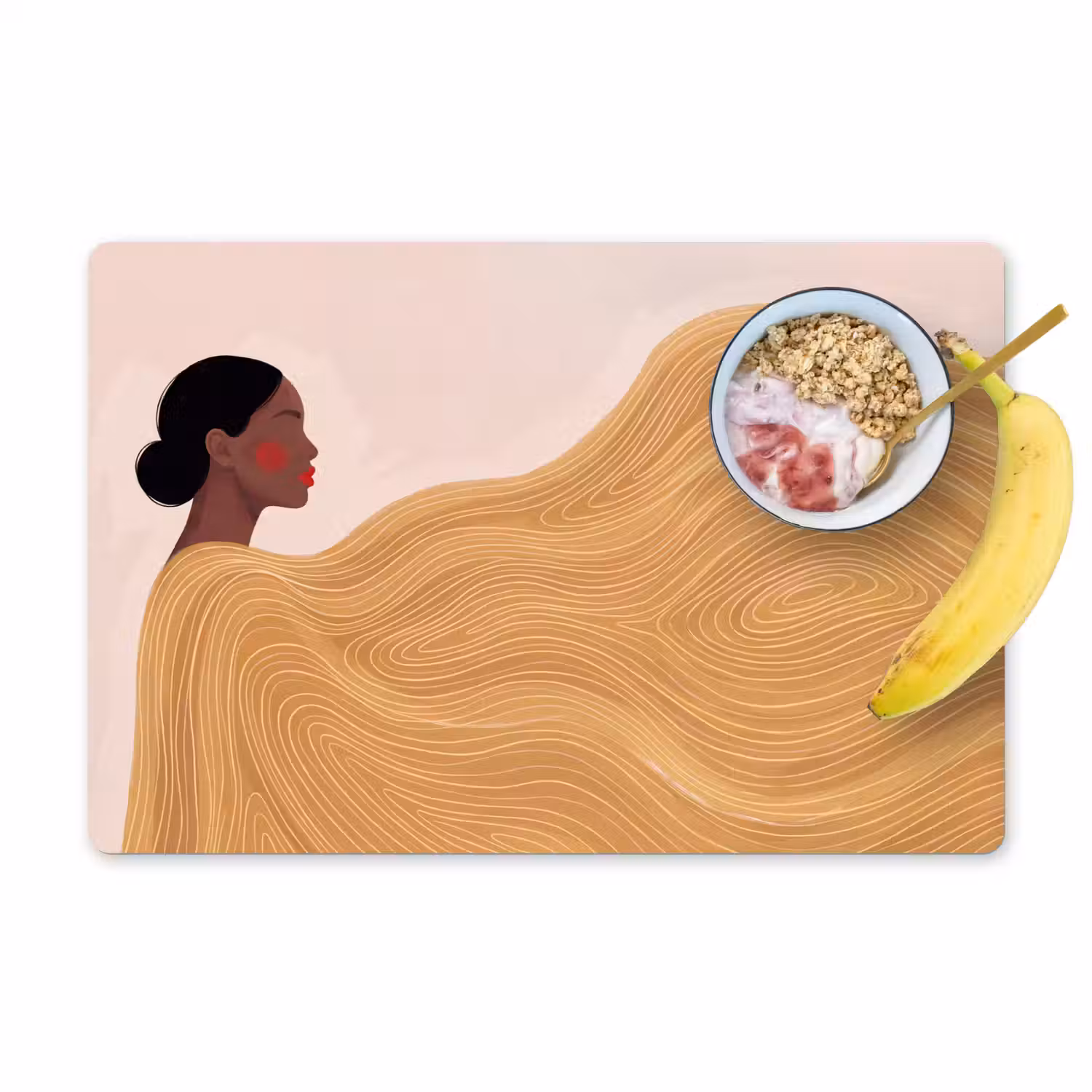 Vrouw - Profiel - Modern - Abstract - Kunst Placemat vinyl groot -zzzproduct_Kitchenyeah-website