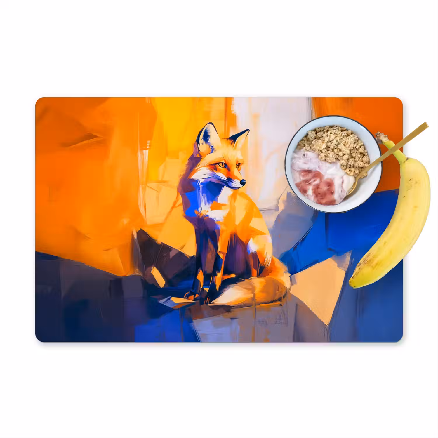 Vos - Oranje - Vormen - Abstract Placemat vinyl groot -zzzproduct_Kitchenyeah-website