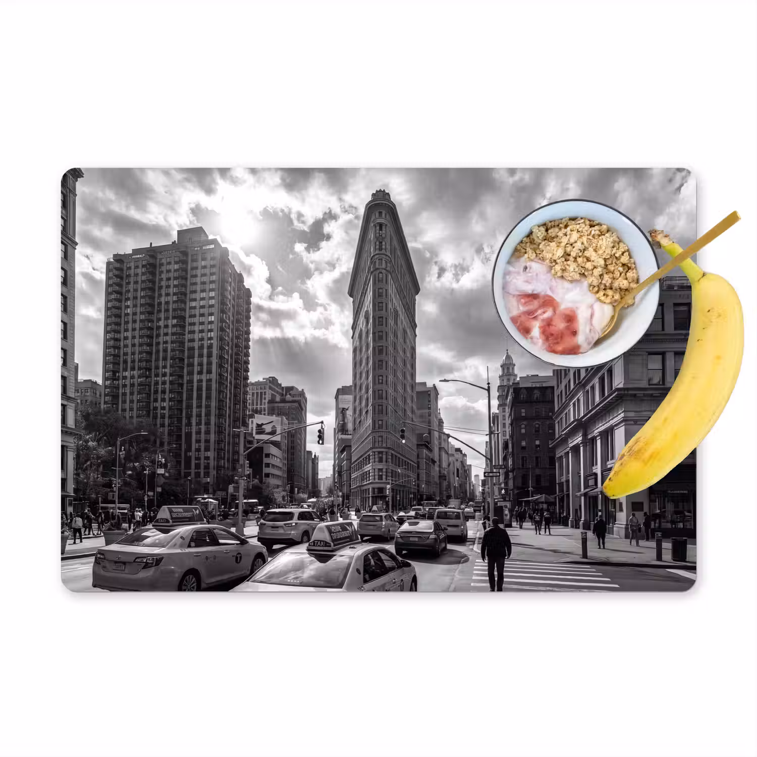 Gebouw - Hoogbouw - Stad - Architectuur - Zwart-wit Placemat vinyl groot -zzzproduct_Kitchenyeah-website