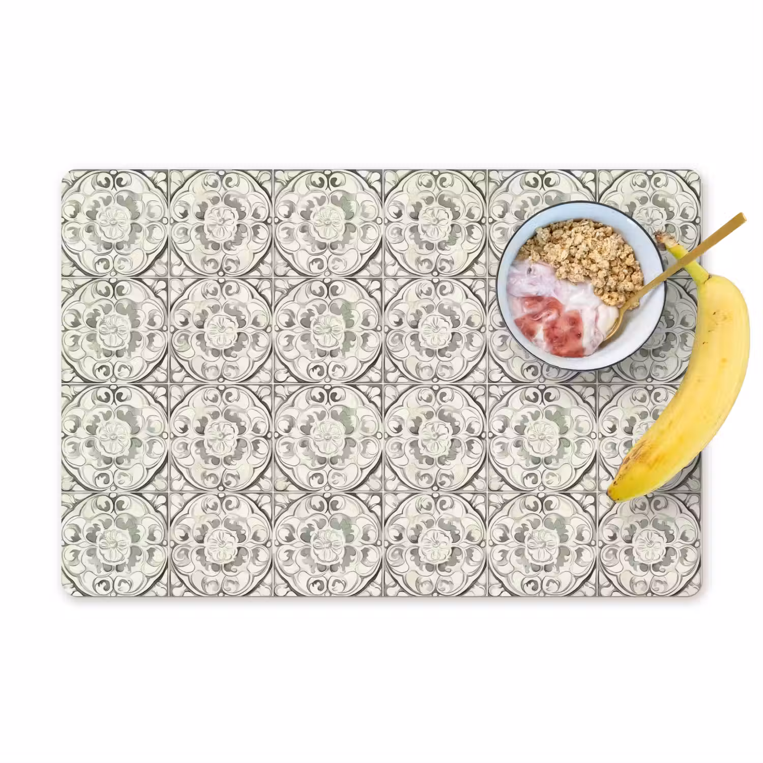 Krulornament - Tegel - Groen Placemat vinyl groot 368 -zzzproduct_Kitchenyeah-website
