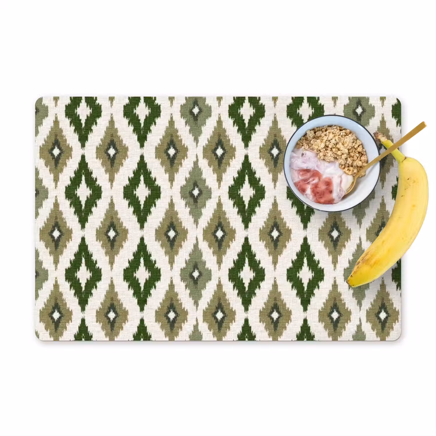 Geografisch - Ruitmotief - Groen Placemat vinyl groot 368 -zzzproduct_Kitchenyeah-website