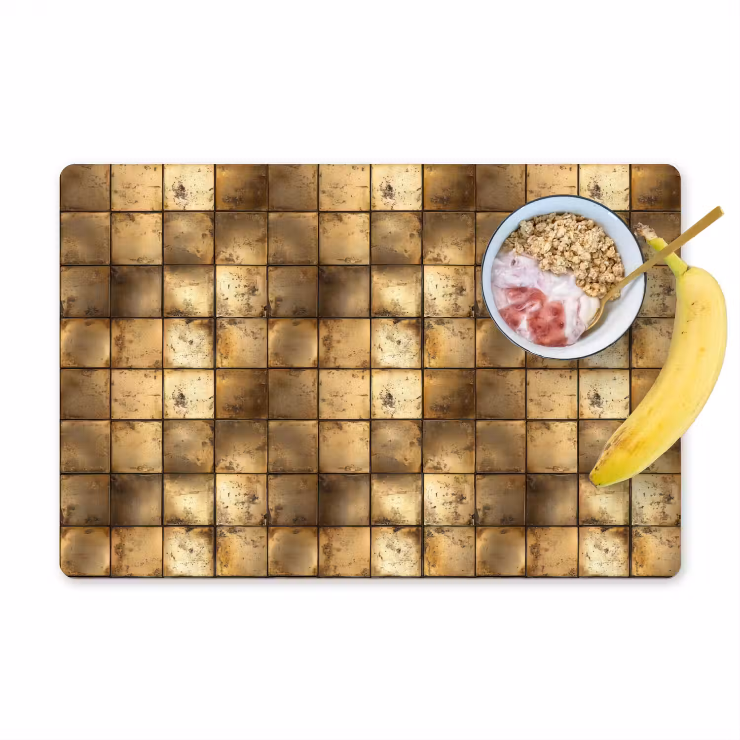 Geometrisch - Tegels - Goud Placemat vinyl groot 368 -zzzproduct_Kitchenyeah-website