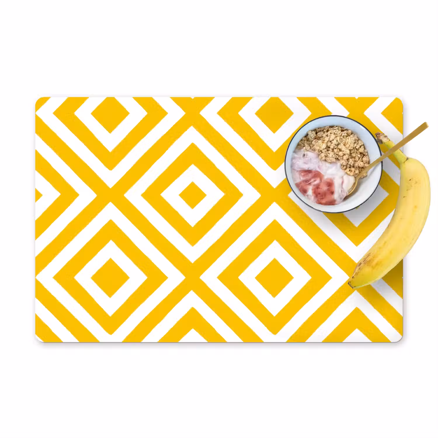 Geometrisch - Lijnen - Modern - Geel - Wit Placemat vinyl groot 368 -zzzproduct_Kitchenyeah-website