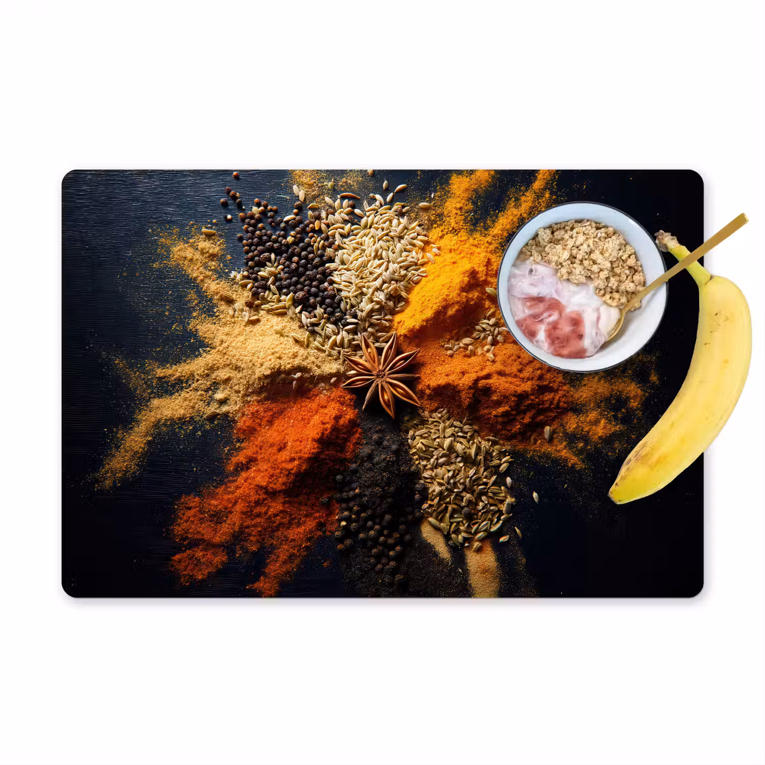 Specerijen - Explosie - Oranje Placemat vinyl groot -zzzproduct_Kitchenyeah-website