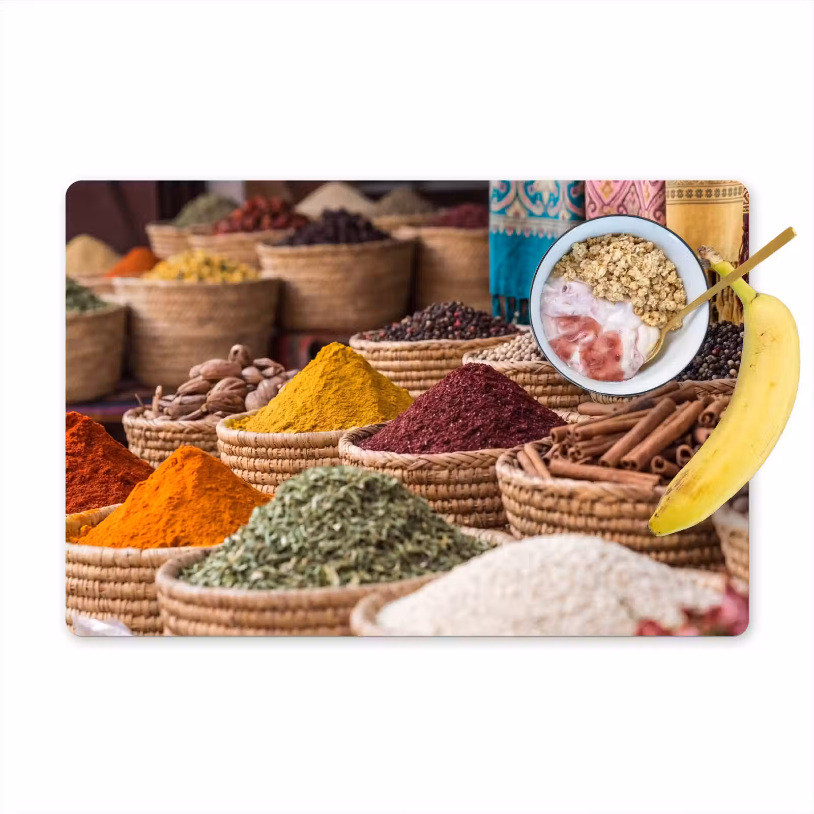 Tischset - 6 Stück - Gewürze – Körbe – Orientalisch - Kruiden - Manden - Oosters Placemat vinyl groot