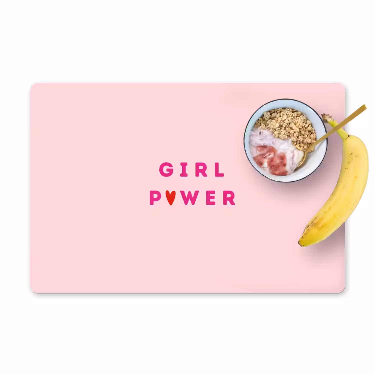 Girl power - Roze - Hartje Placemat vinyl groot -zzzproduct_Kitchenyeah-website