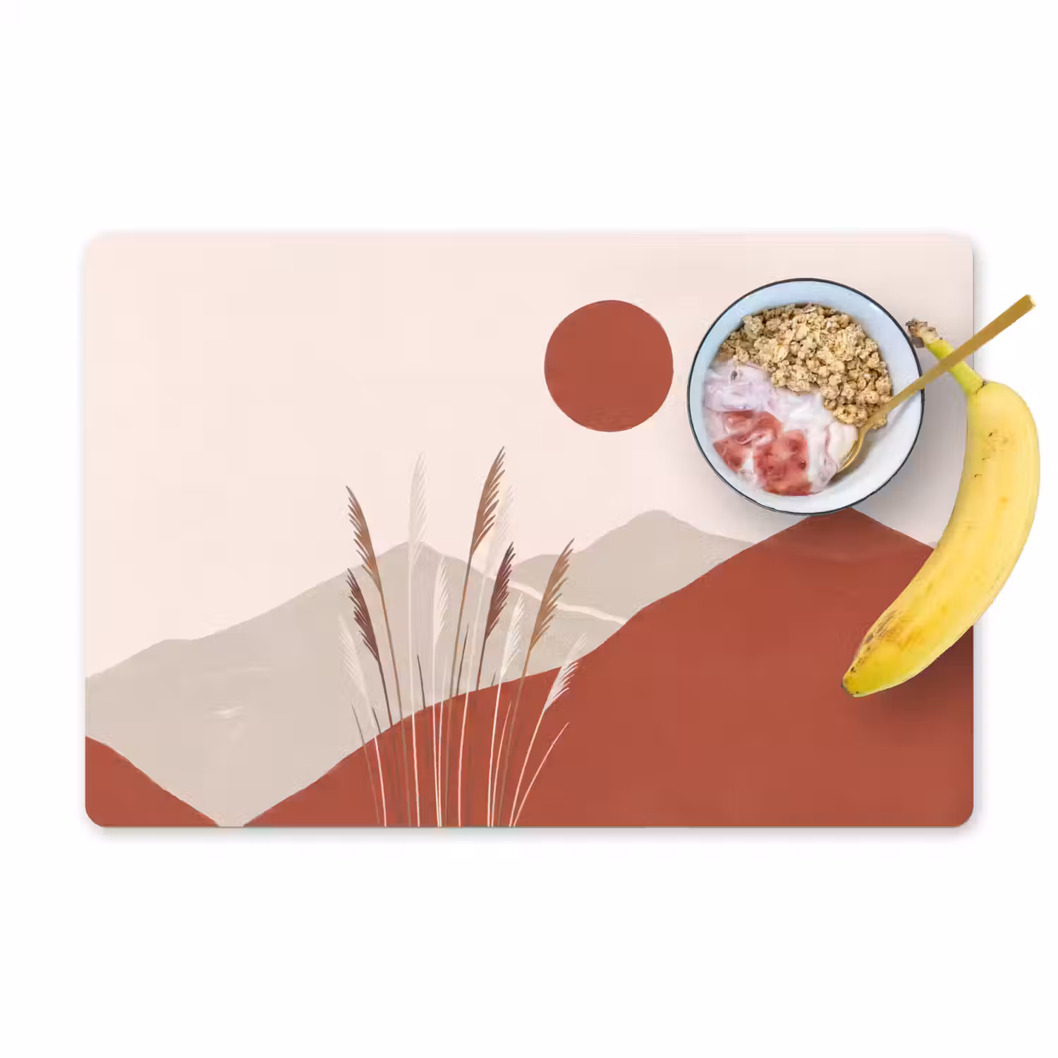 Gras - Landschap - Natuur - Abstract - Beige Placemat vinyl groot -zzzproduct_Kitchenyeah-website