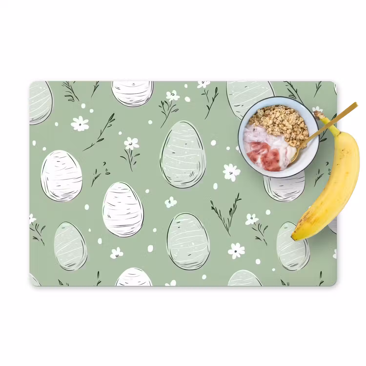 Groen - Eieren - Patroon Placemat vinyl groot -zzzproduct_Kitchenyeah-website