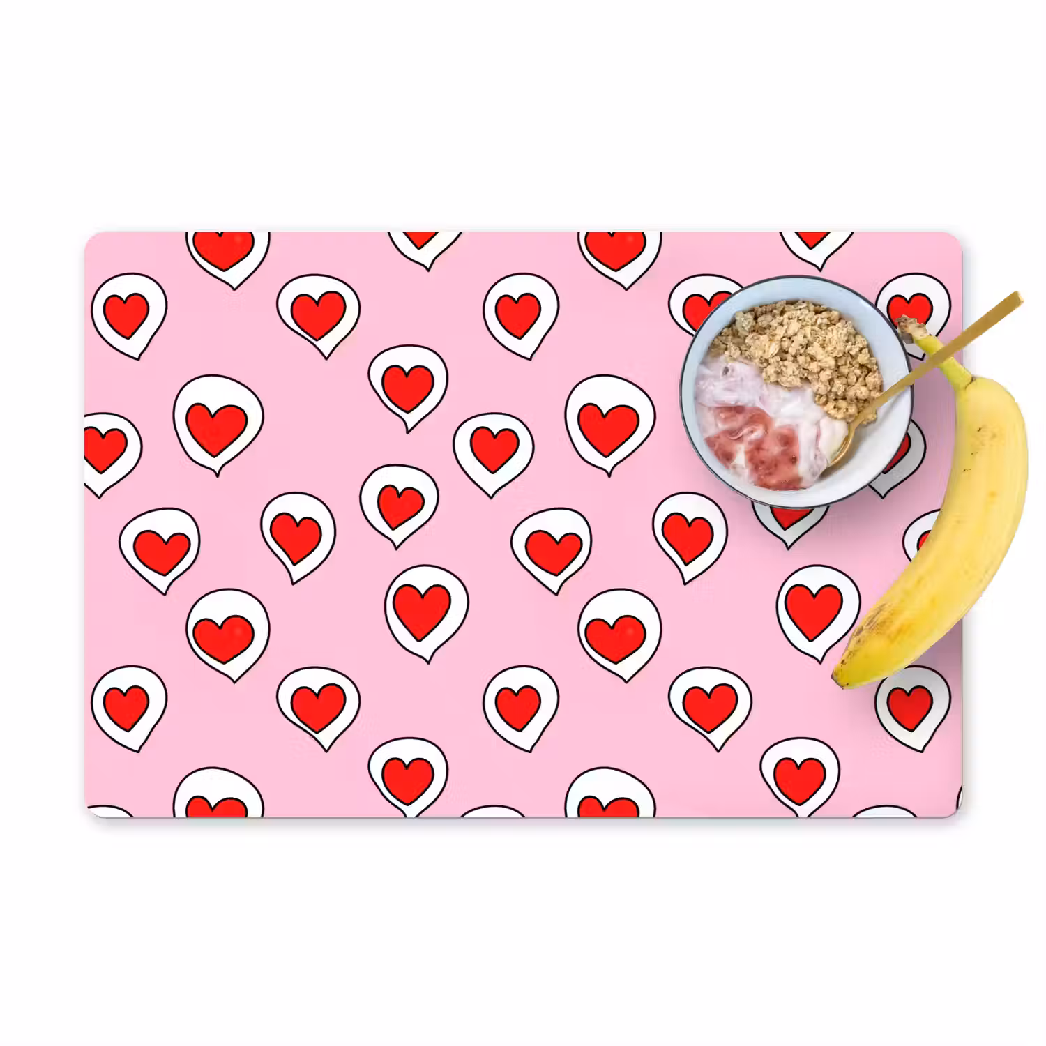 Hartjes - Patroon - Rood Placemat vinyl groot 368 -zzzproduct_Kitchenyeah-website