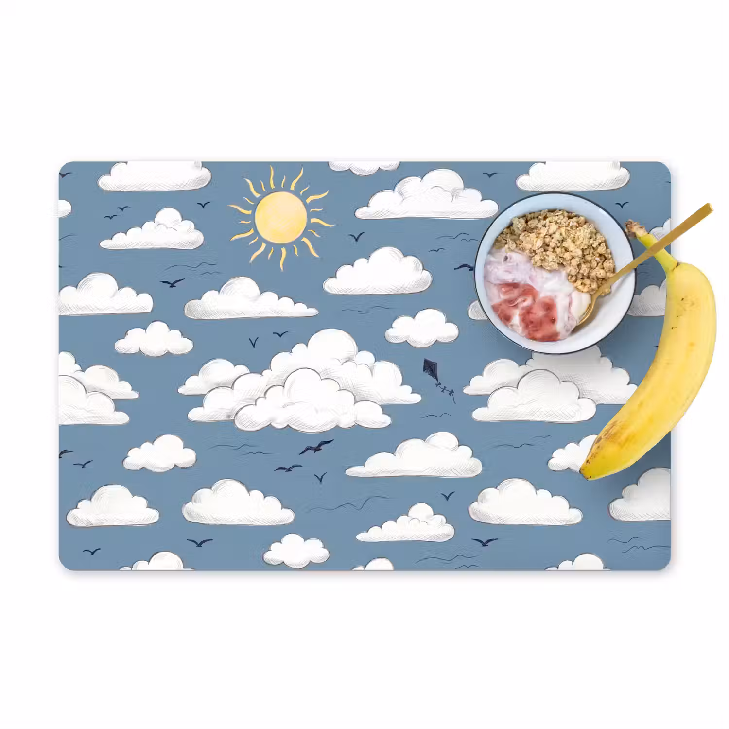 Lucht - Zon - Wolken - Natuur - Blauw Placemat vinyl groot -zzzproduct_Kitchenyeah-website