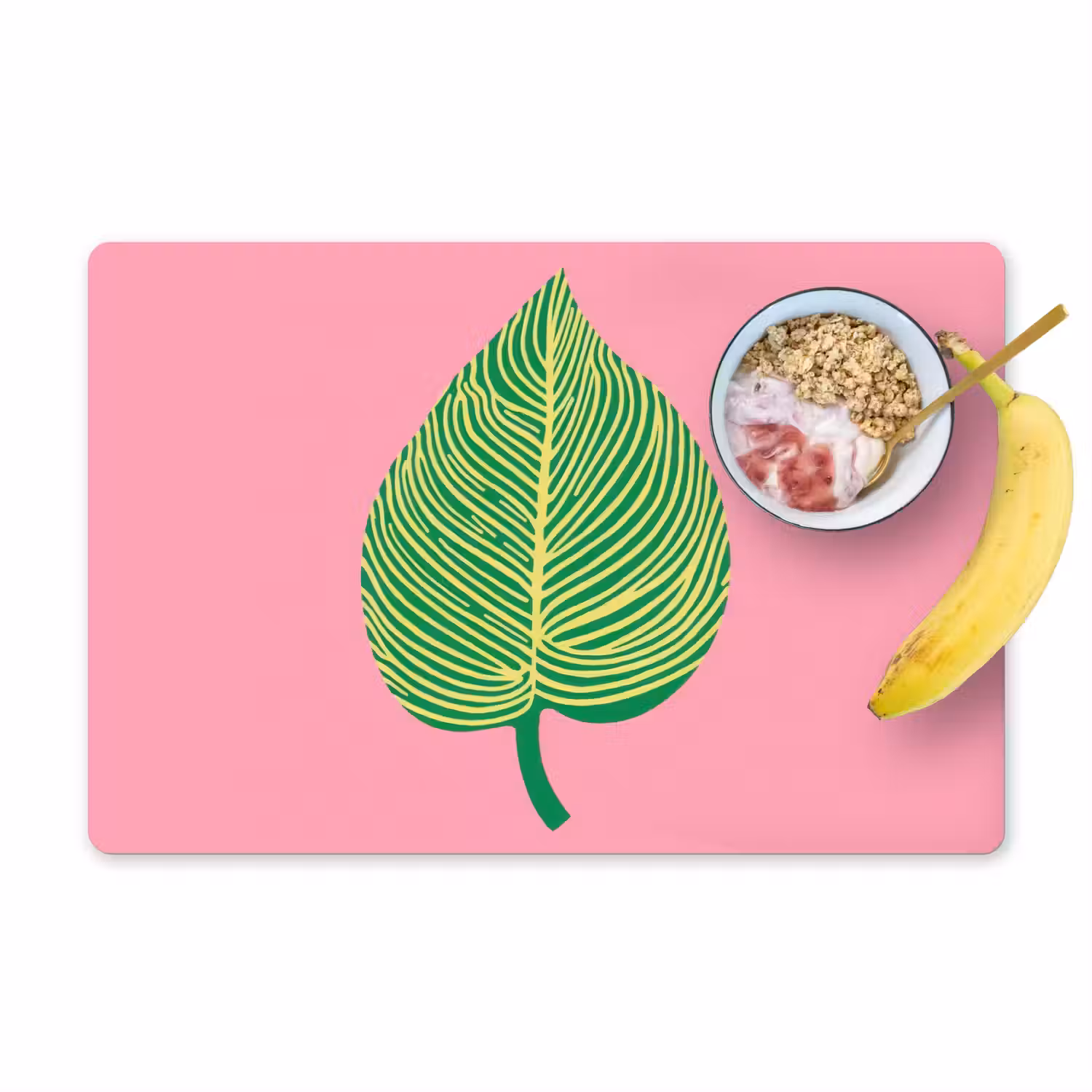 Illustratie - Blad - Minimalistisch - Groen Placemat vinyl groot -zzzproduct_Kitchenyeah-website