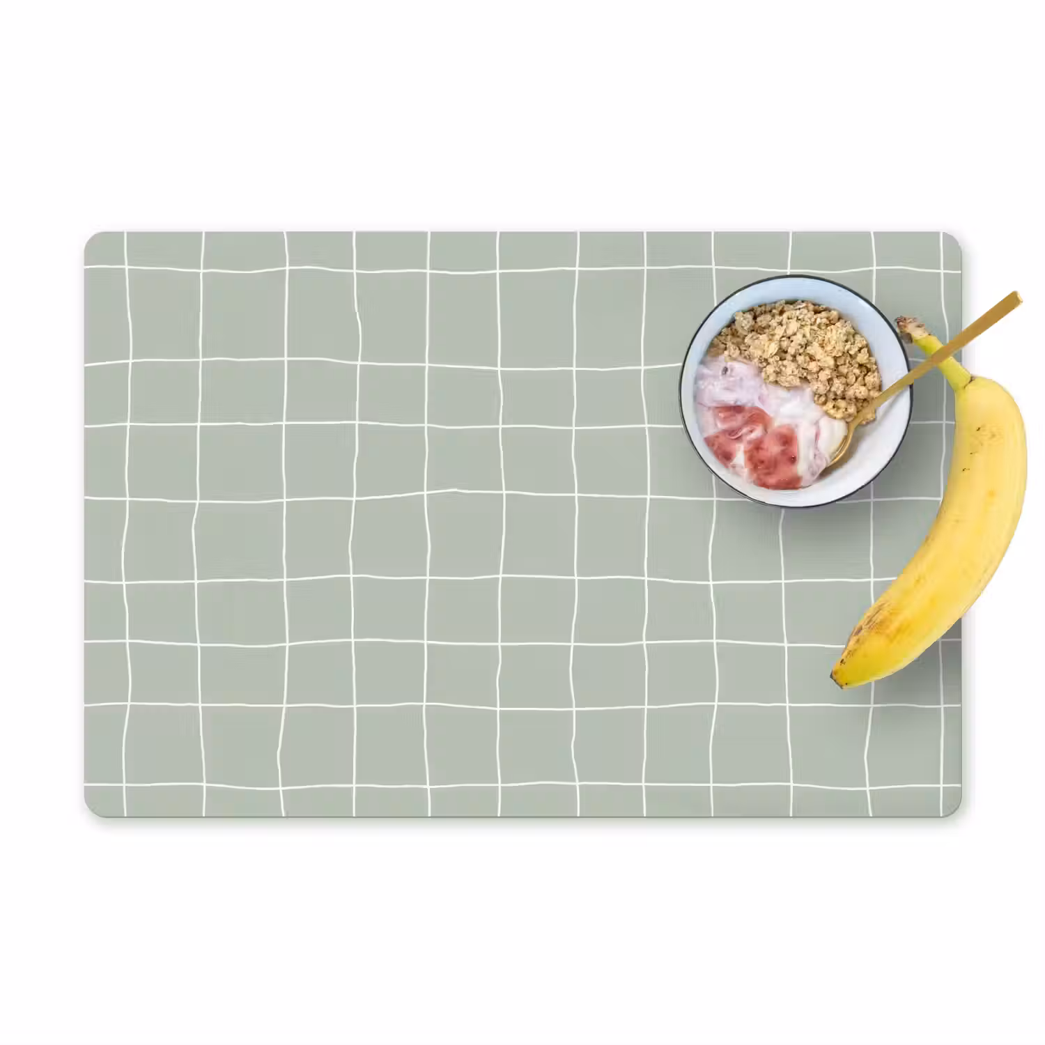 Ruitpatroon - Golvend - Groen Placemat vinyl groot 368 -zzzproduct_Kitchenyeah-website