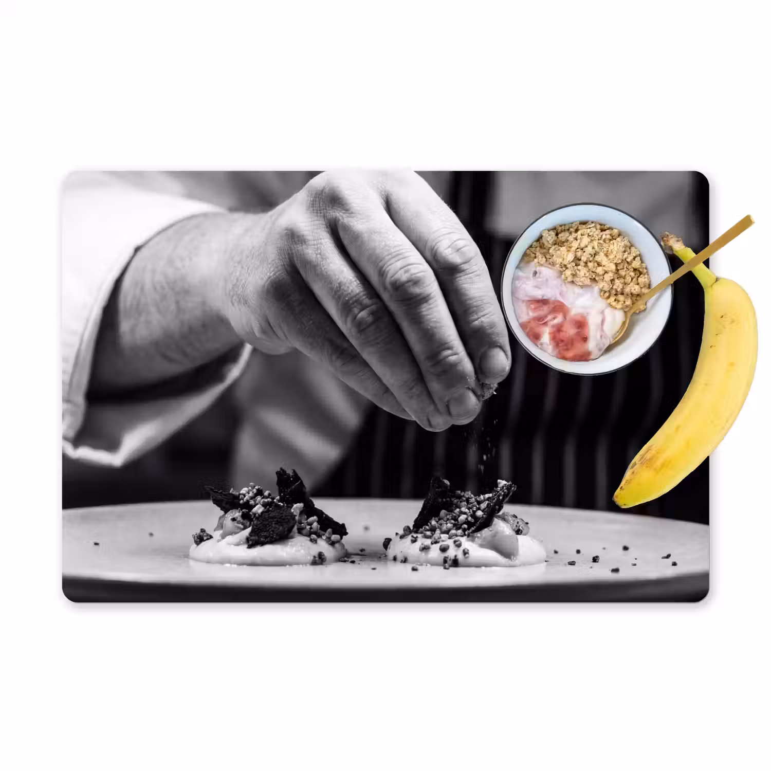 Chef - Garnering - Gerecht Placemat vinyl groot -zzzproduct_Kitchenyeah-website