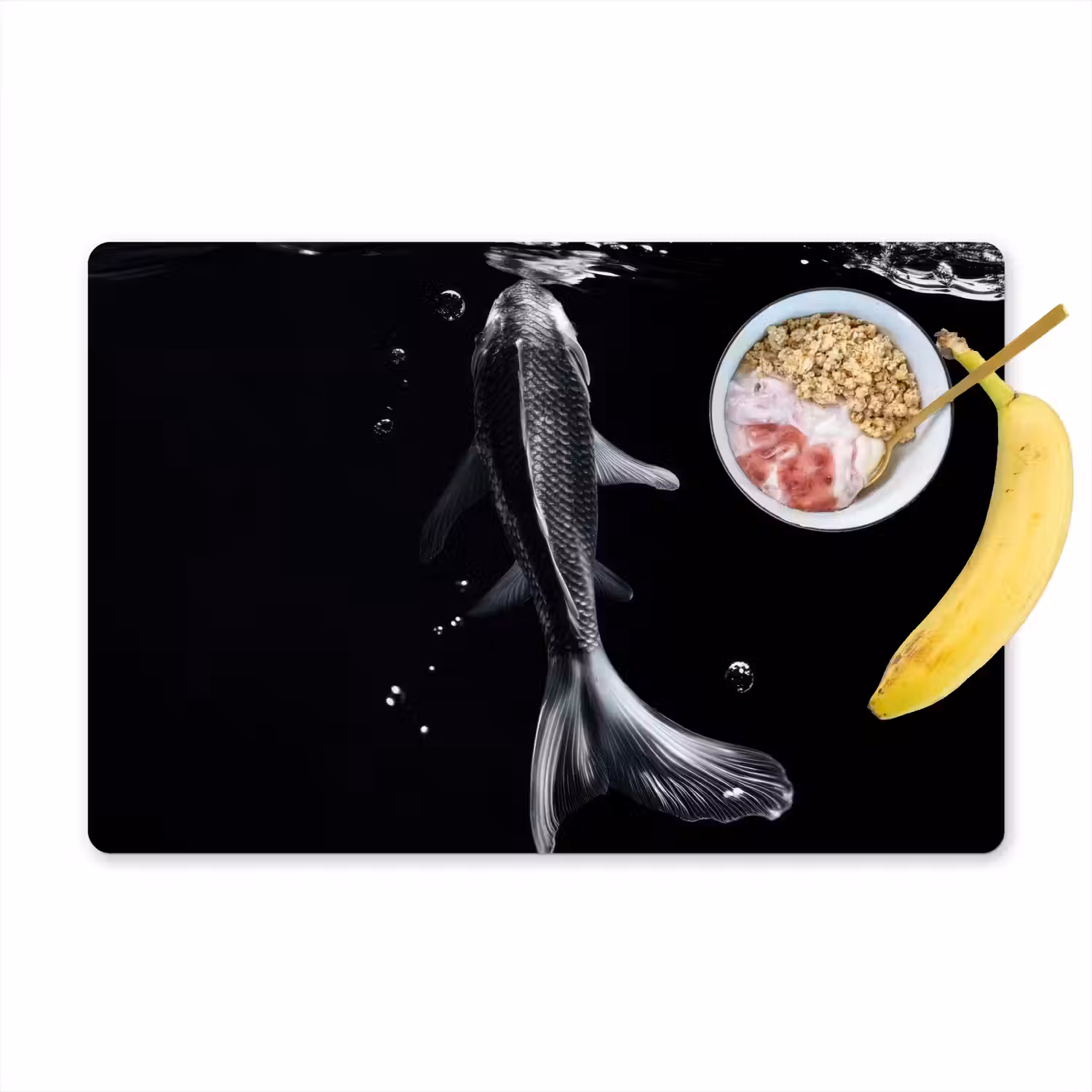 Koi - Vissen - Water - Zwart Placemat vinyl groot -zzzproduct_Kitchenyeah-website