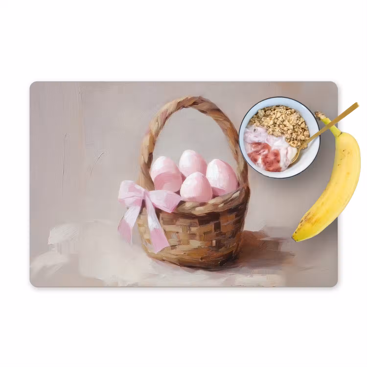 Mand - Eieren - Roze Placemat vinyl groot -zzzproduct_Kitchenyeah-website