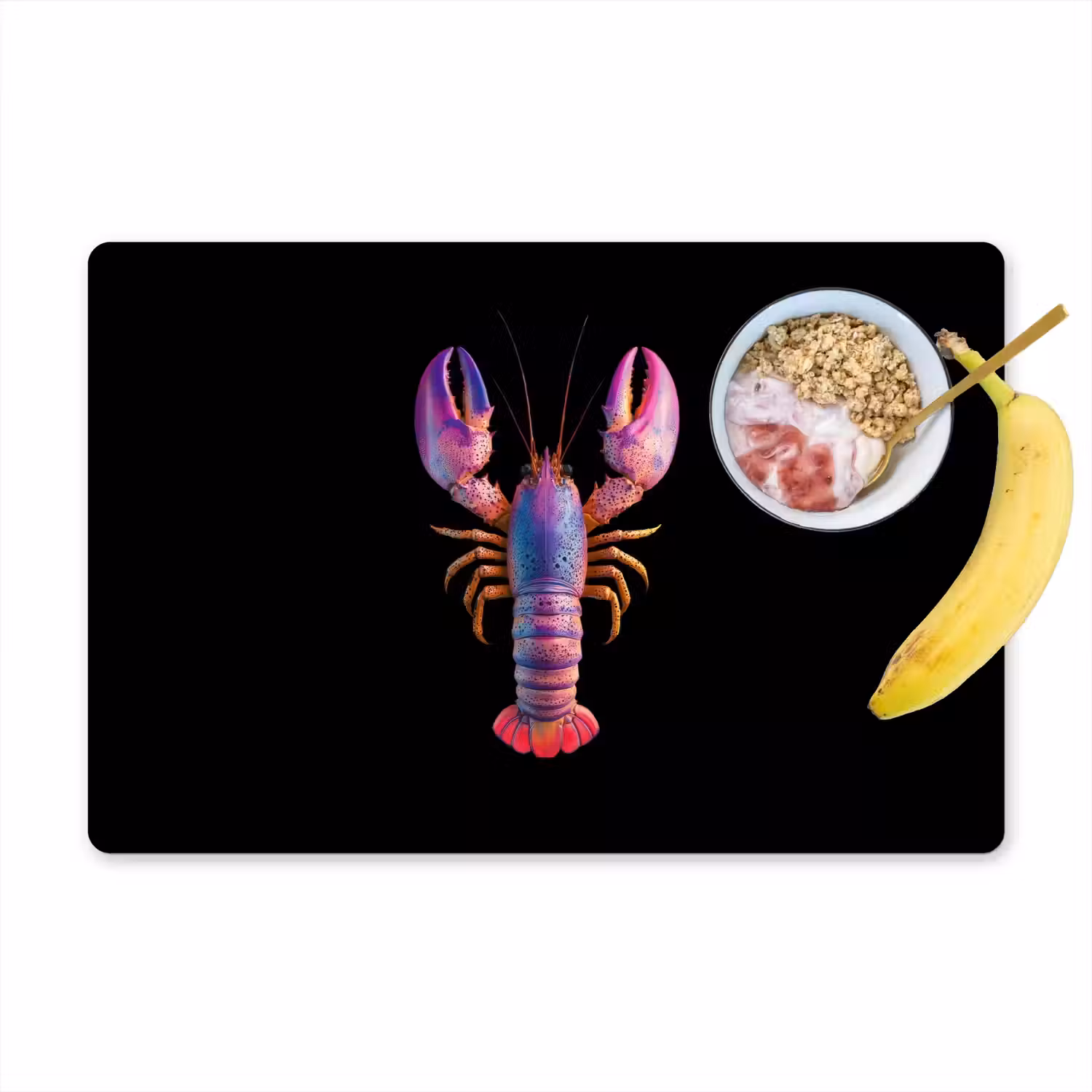 Kreeft - Paars - Roze - Zwart - Stippen - Lila Placemat vinyl groot -zzzproduct_Kitchenyeah-website