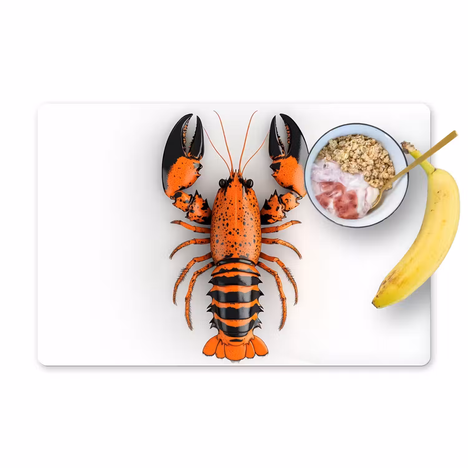 Kreeft - Zwart - Oranje - Wit - Uniek Placemat vinyl groot -zzzproduct_Kitchenyeah-website
