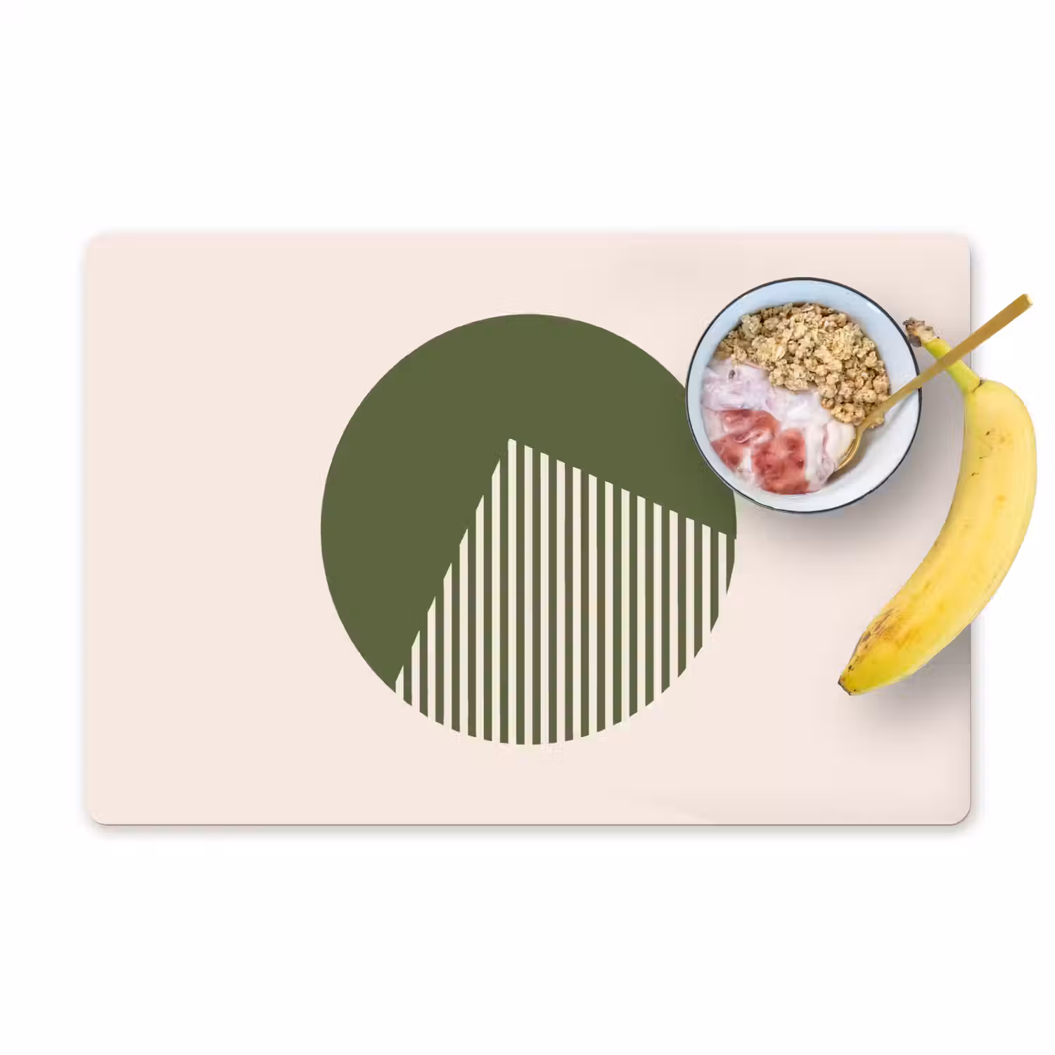 Cirkel - Strepen - Geometrisch - Abstract - Groen Placemat vinyl groot -zzzproduct_Kitchenyeah-website