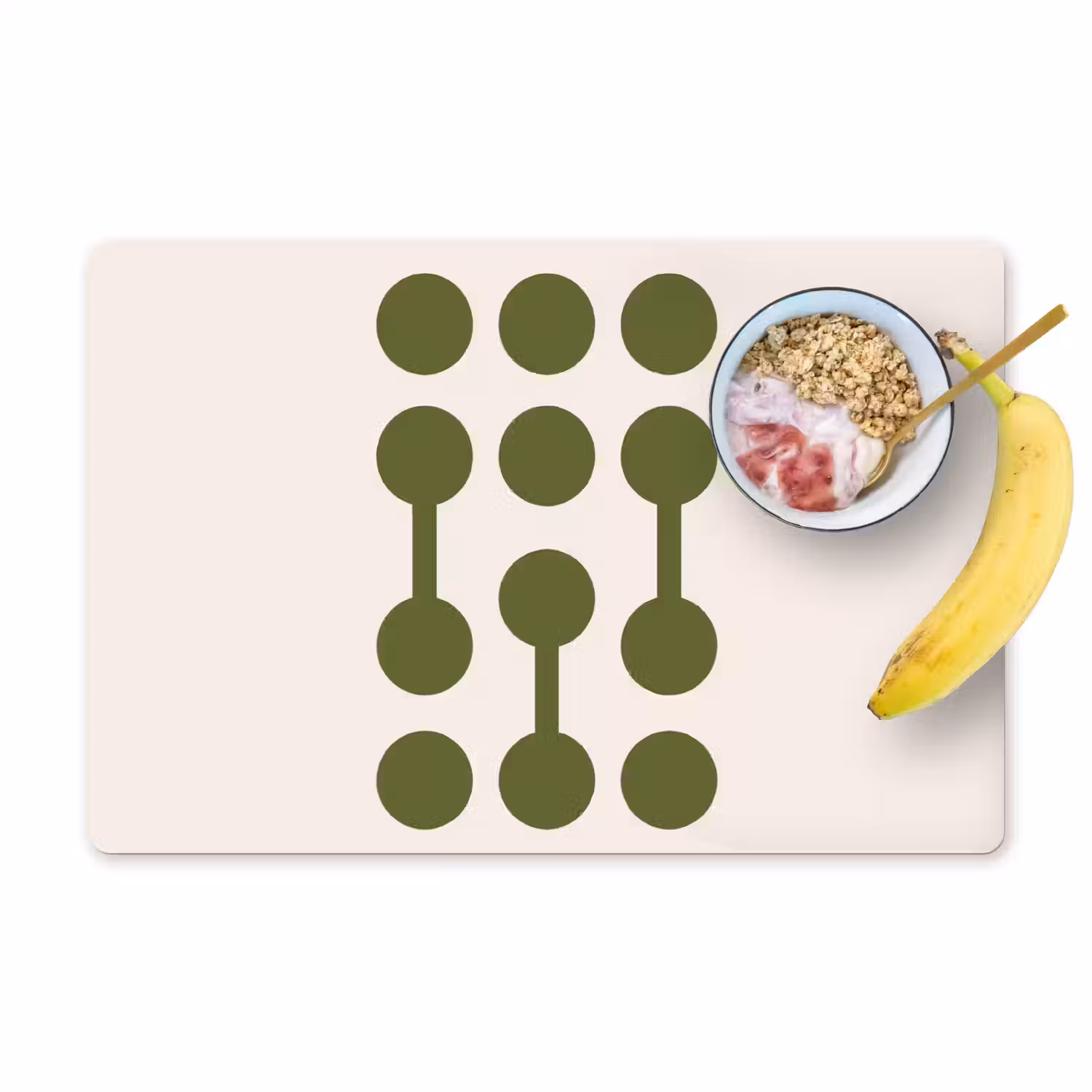 Cirkels - Geometrisch - Abstract - Modern - Groen Placemat vinyl groot -zzzproduct_Kitchenyeah-website