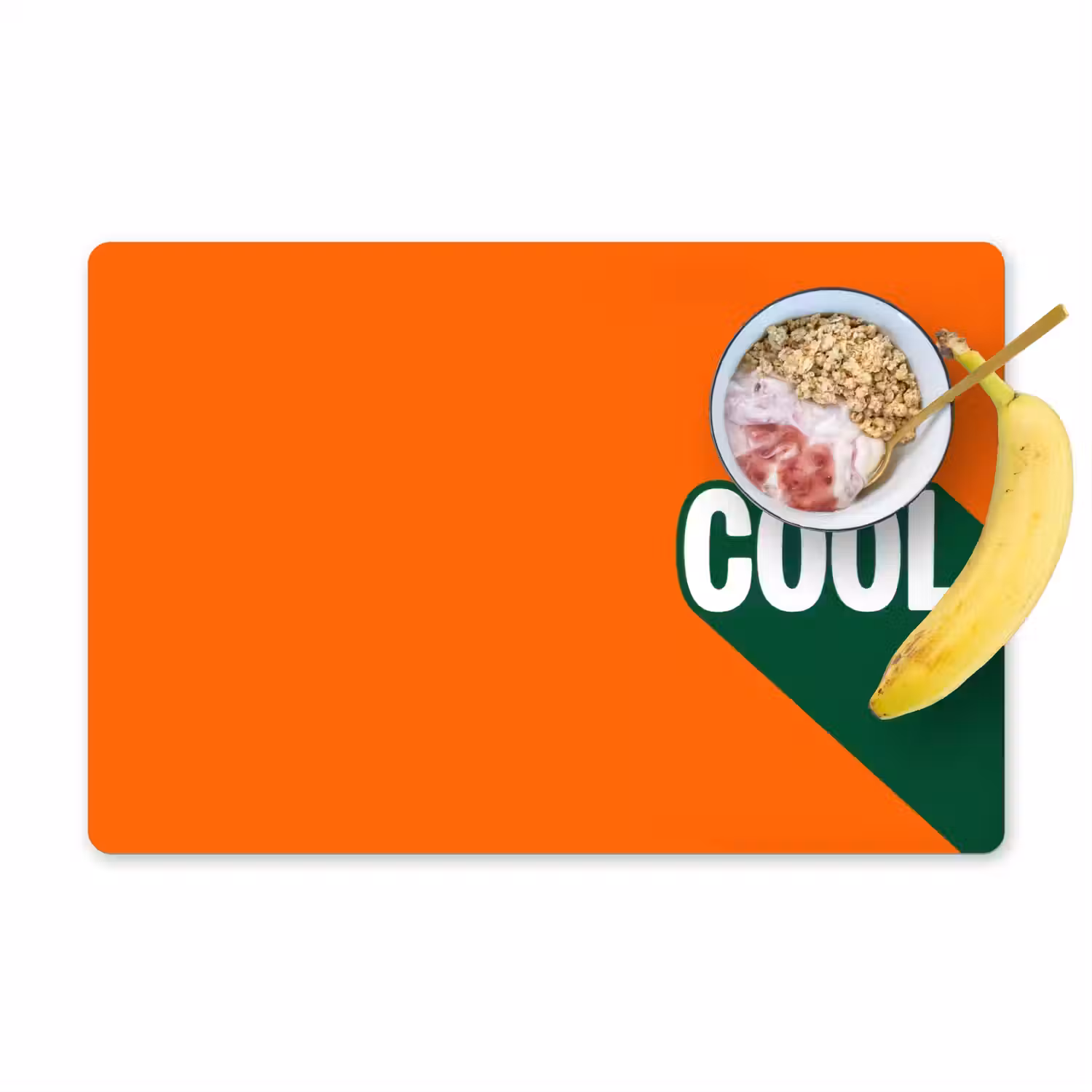 Cool - Oranje - Groen Placemat vinyl groot -zzzproduct_Kitchenyeah-website