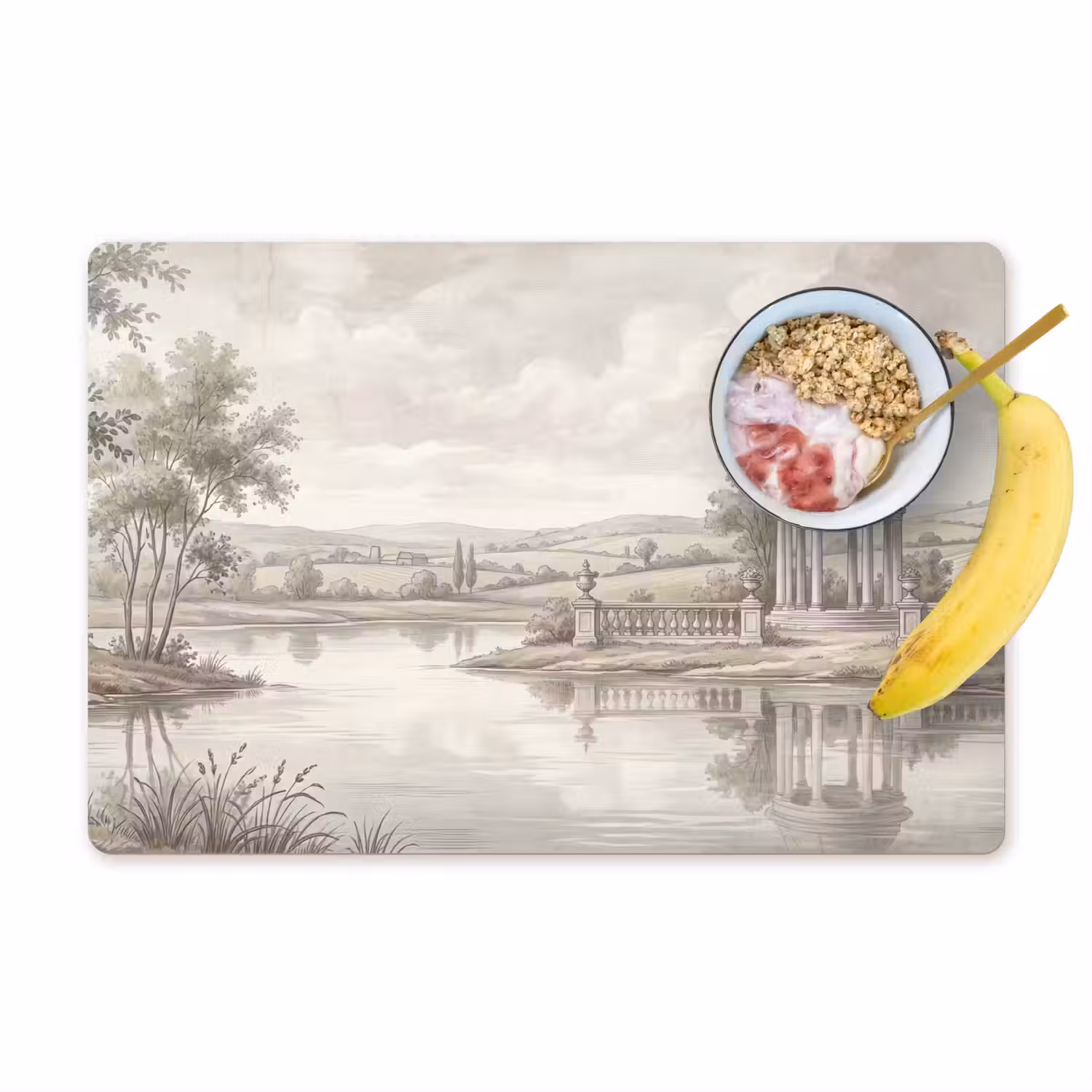 Landschap - Water - Natuur - Sepia Placemat vinyl groot -zzzproduct_Kitchenyeah-website