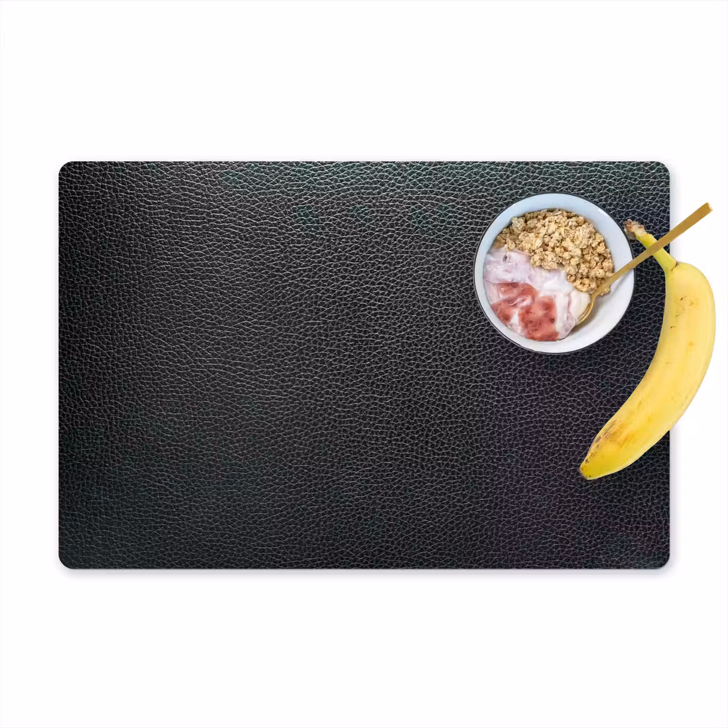 Leer - Structuur - Zwart - Groen - Licht Placemat vinyl groot -zzzproduct_Kitchenyeah-website