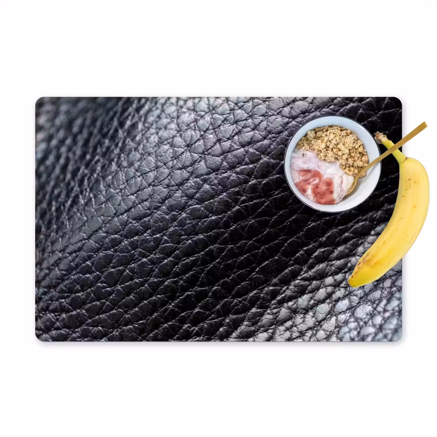 Leer - Structuur - Zwart - Licht Placemat vinyl groot -zzzproduct_Kitchenyeah-website